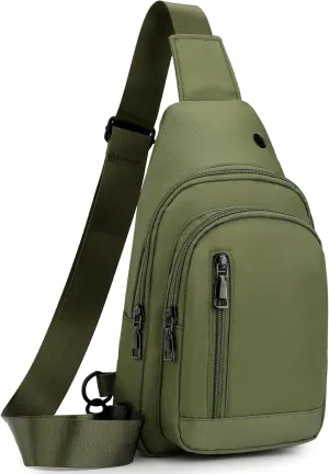Seoky Rop Sling Bag Crossbody Backpack for Men Women Small Purse Chest Shoulder Bag for Travel Hiking Daypack Green