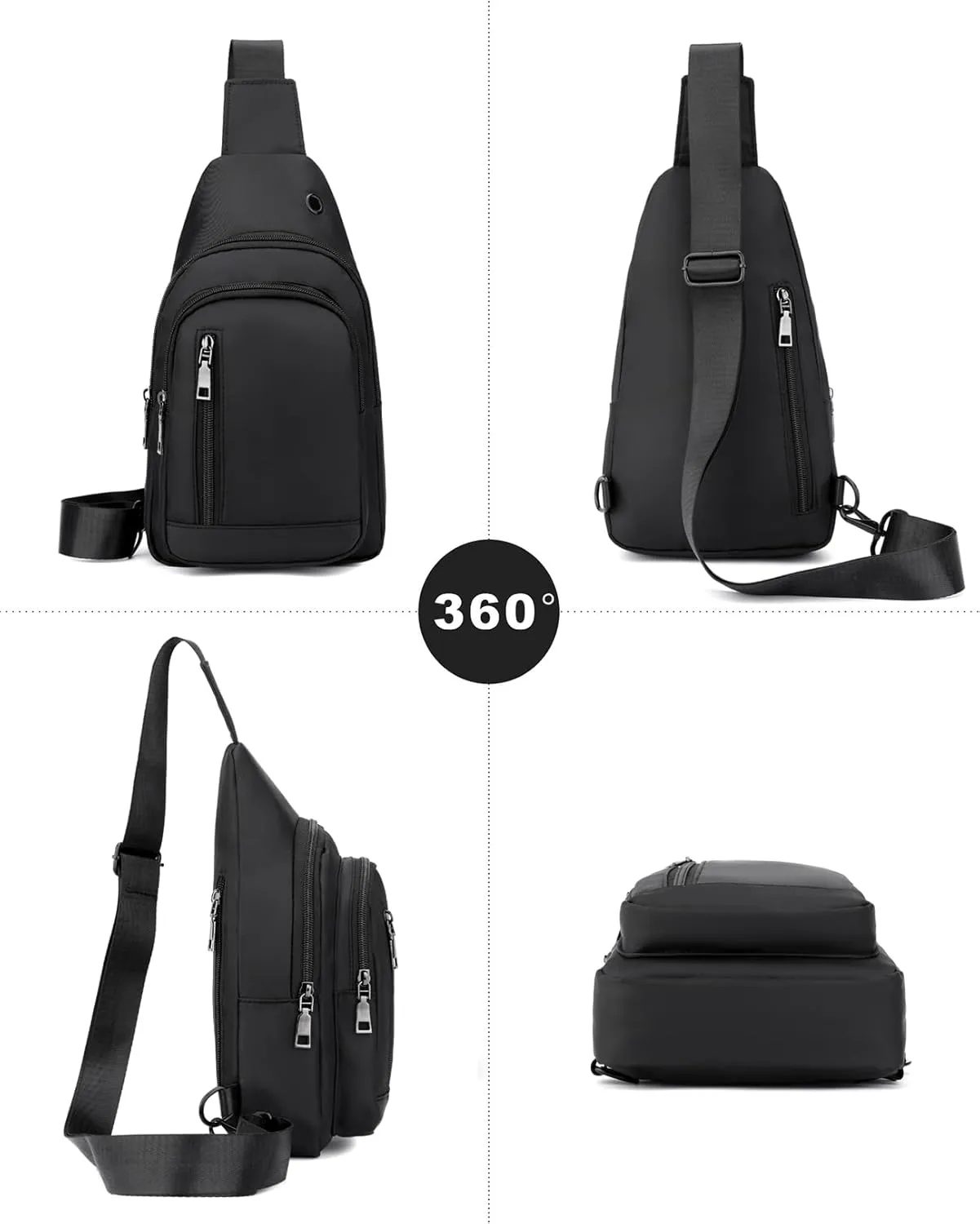Seoky Rop Sling Bag Crossbody Backpack for Men Women Small Purse Chest Shoulder Bag for Travel Hiking Daypack Green