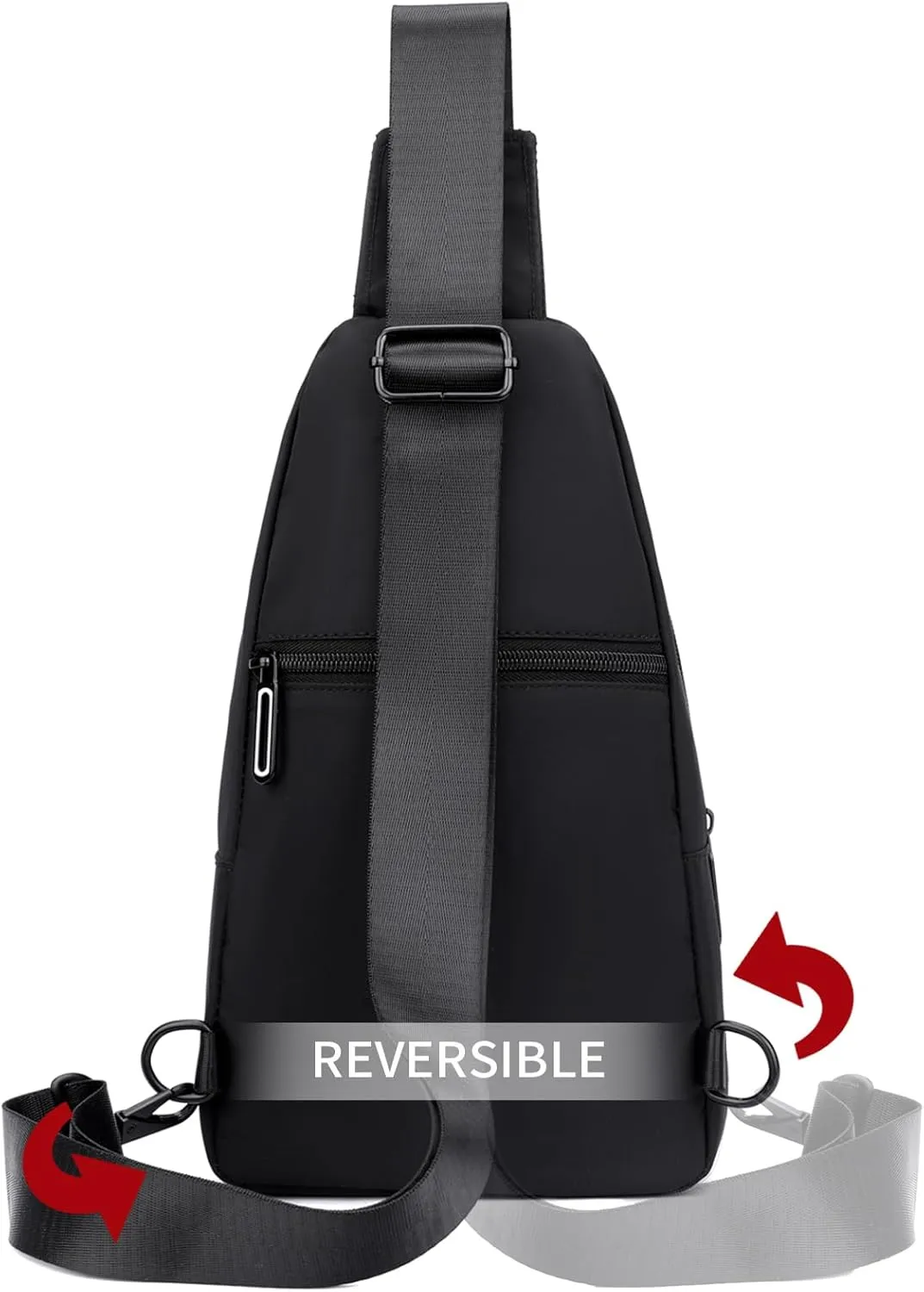 Seoky Rop Sling Bag for Men Women, Small Nylon Crossbody Bag Trendy, Casual Shoulder Chest Bag for Travel Running Hiking Black