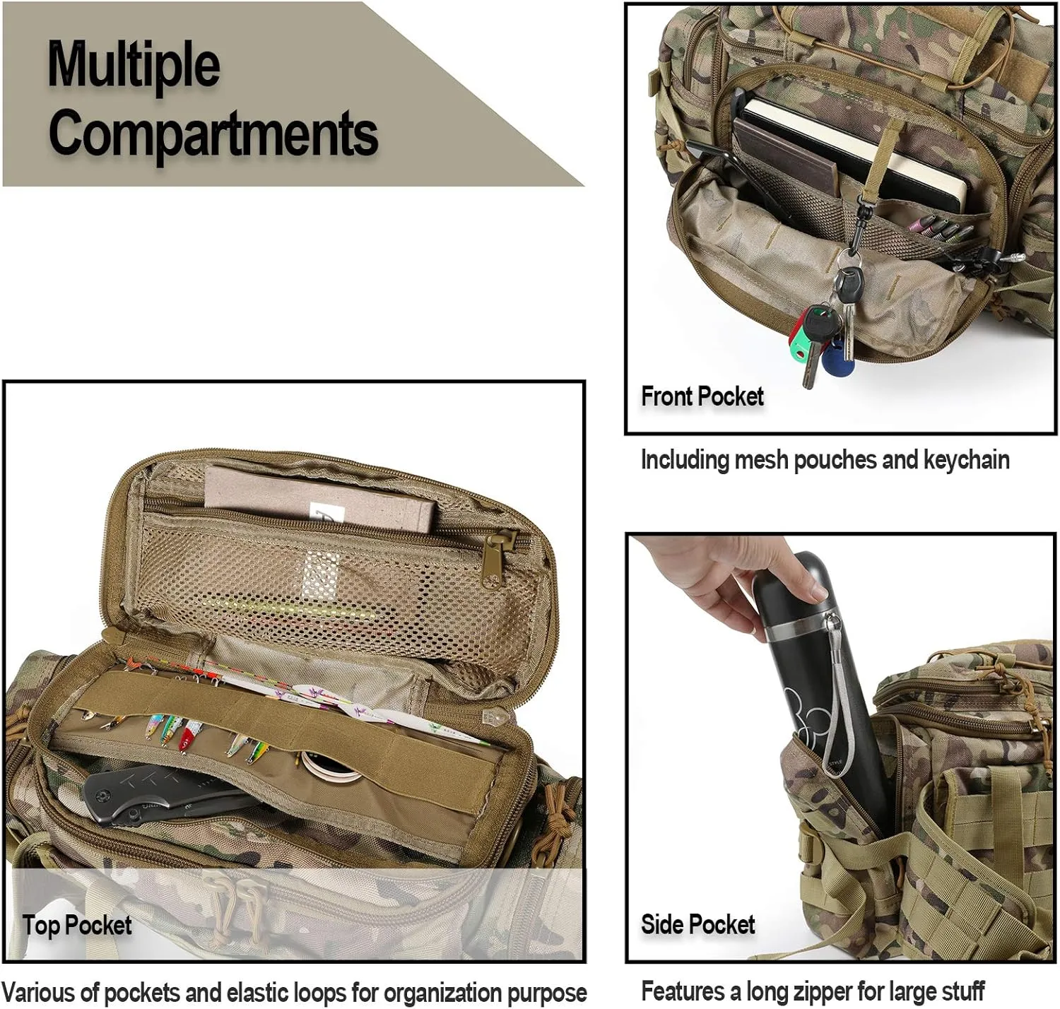 SHANGRI-LA Tactical Range Bag Outdoor Sling Backpack Hiking Fanny Waist Pack