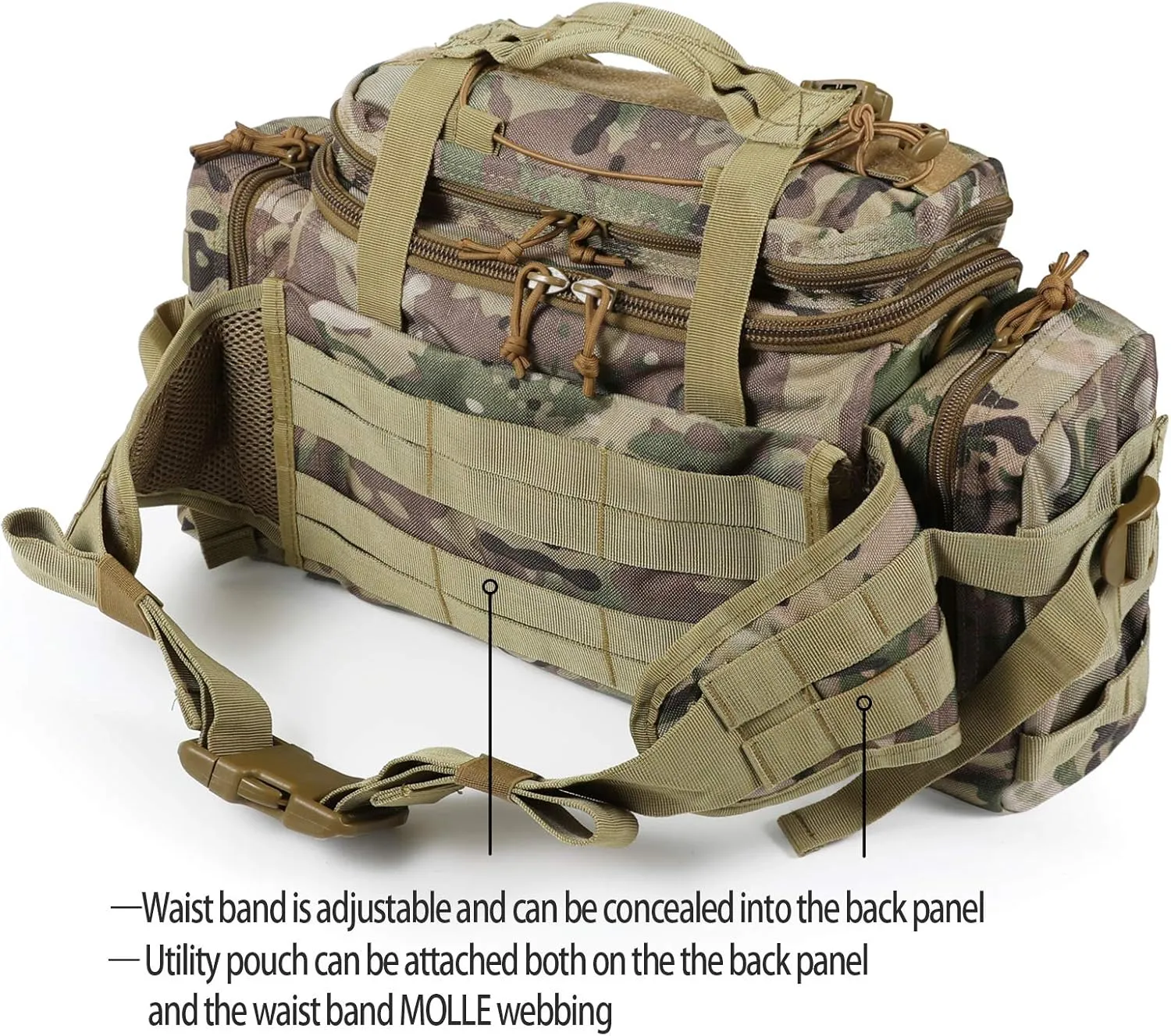 SHANGRI-LA Tactical Range Bag Outdoor Sling Backpack Hiking Fanny Waist Pack