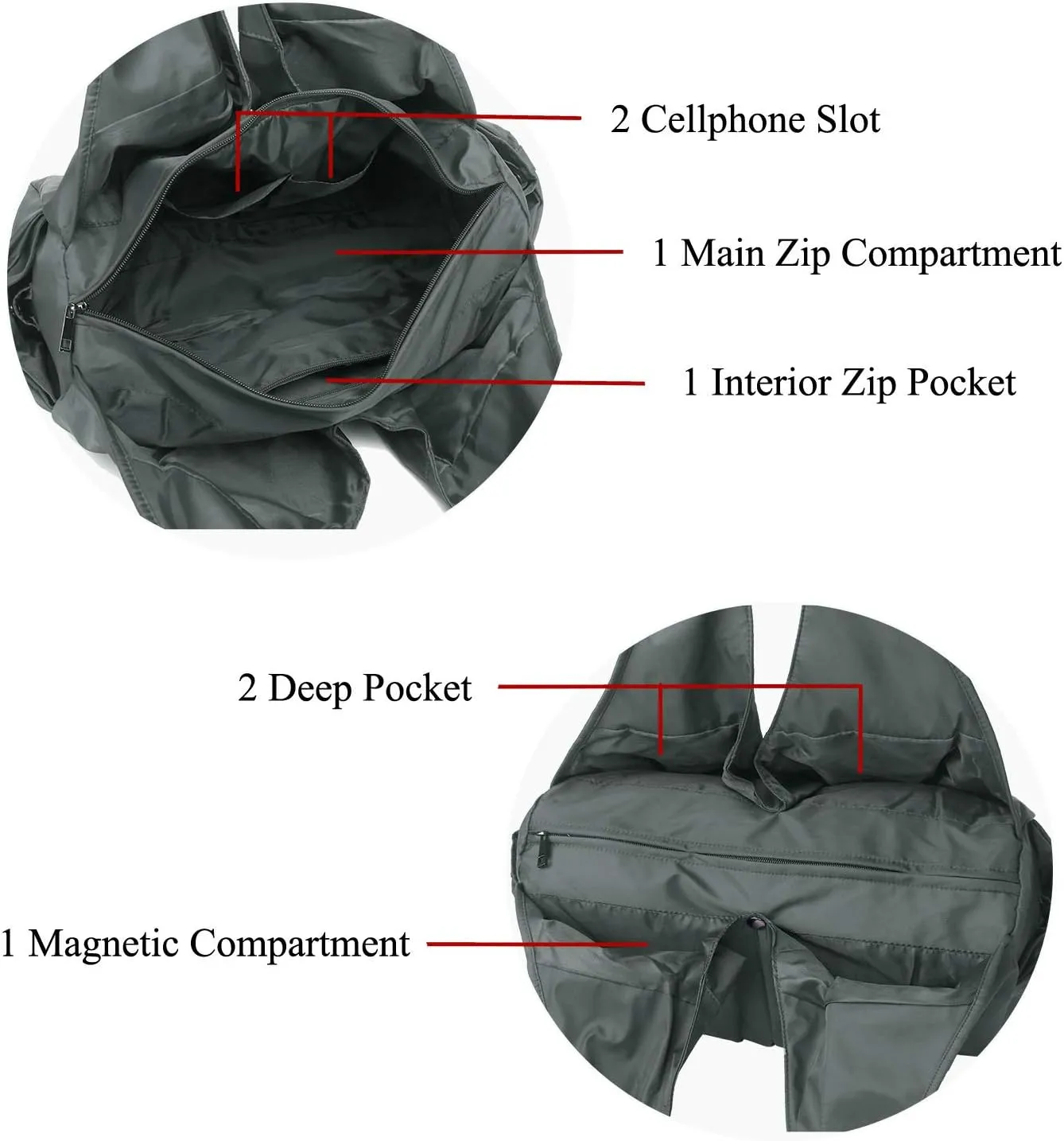 Shoulder Bag for Women, Waterproof Shopping Lightweight Work Purse and Handbag Travel Tote Oxford Nylon Large Capacity Hobo