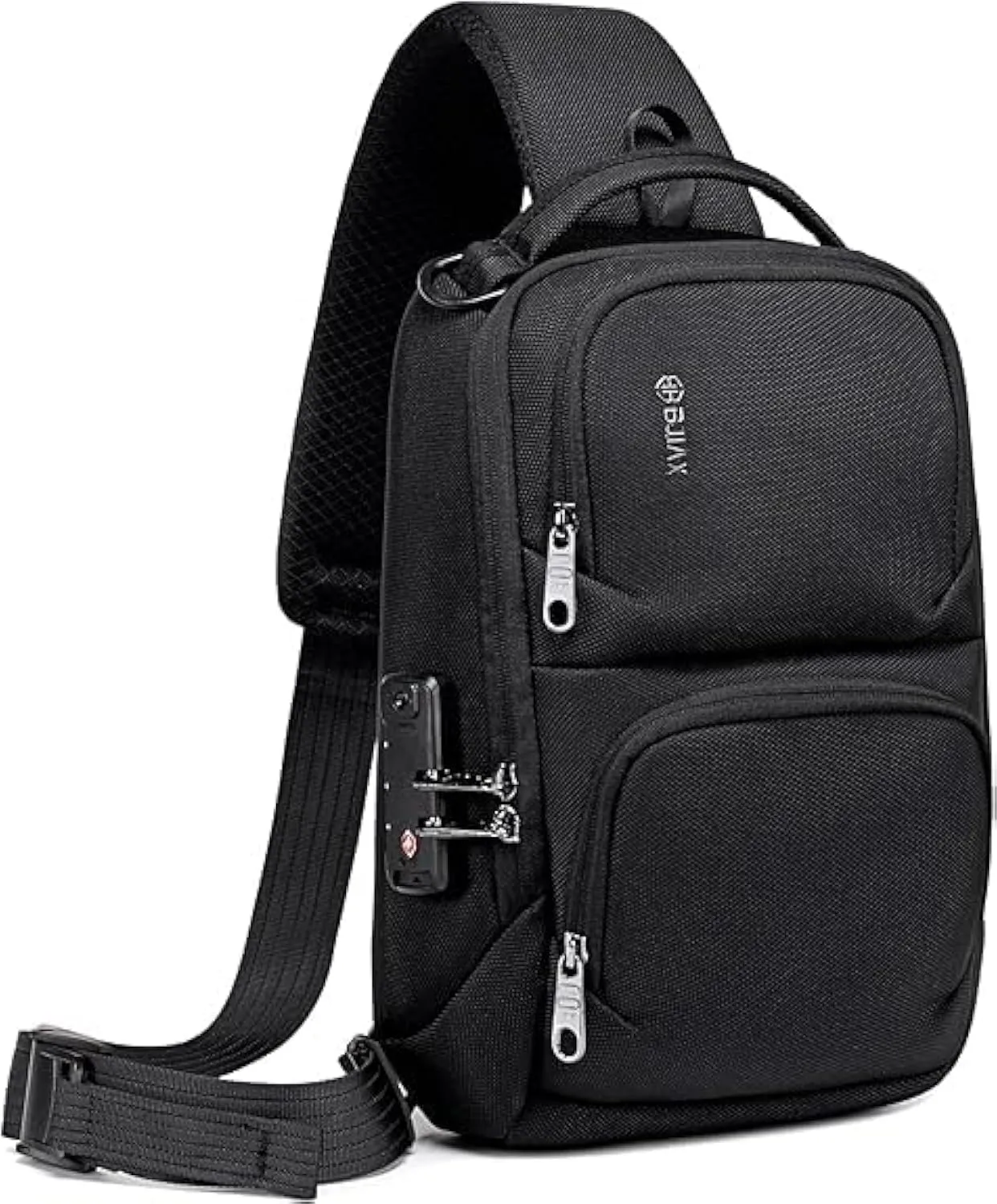 Shoulder bags Crossbody Cross Body Sling Bags for Men Women w/USB Charging Port Anti Theft Pocket, Casual Waterproof Phone Chest Bag Daypack Lock Sling Backpack for Travel Sports Running Hiking