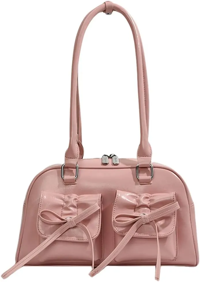 Shoulder Bags for Women Y2k Small Shoulder Bag Red Purse Burgundy Purse Coquette Bow Purse Trendy Red Shoulder Ba