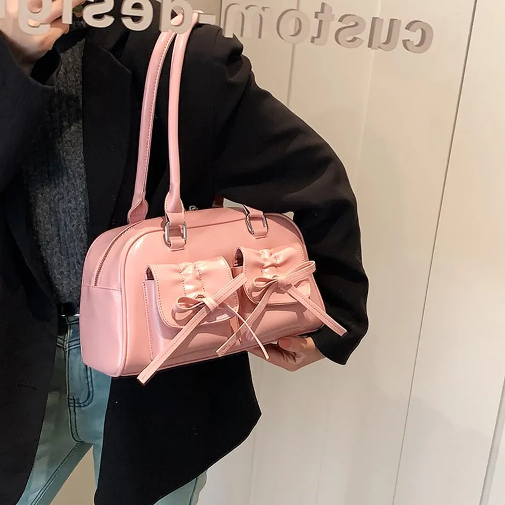 Shoulder Bags for Women Y2k Small Shoulder Bag Red Purse Burgundy Purse Coquette Bow Purse Trendy Red Shoulder Ba