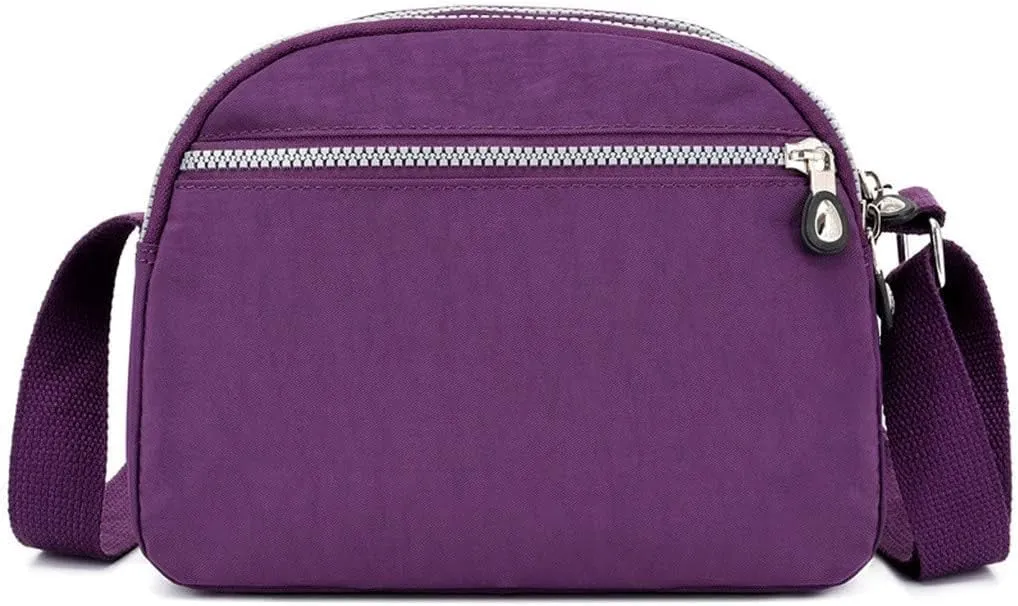 Shoulder Handbag Shopping Nylon Daily Women Bag Elegant Messenger Bags Mens Messenger Bags Leather (Purple, One Size)