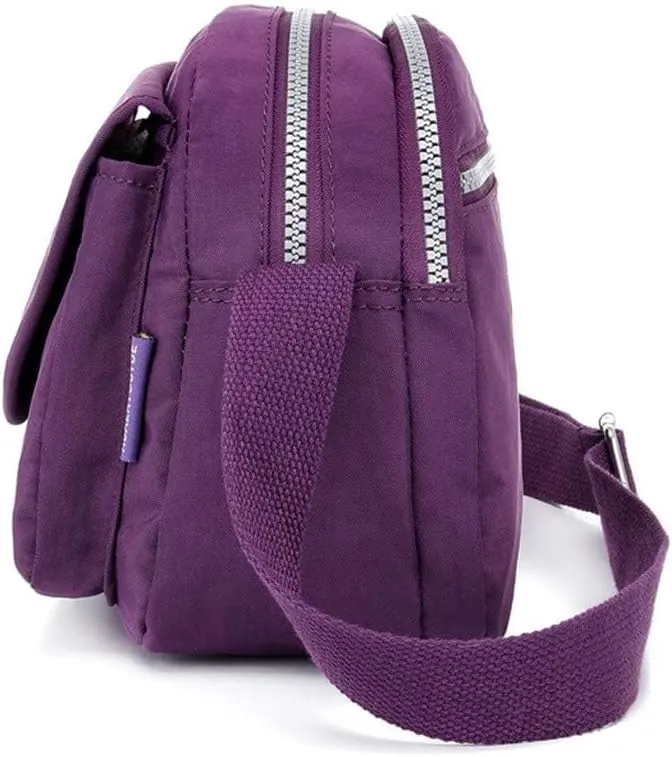 Shoulder Handbag Shopping Nylon Daily Women Bag Elegant Messenger Bags Mens Messenger Bags Leather (Purple, One Size)