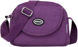 Shoulder Handbag Shopping Nylon Daily Women Bag Elegant Messenger Bags Mens Messenger Bags Leather (Purple, One Size)