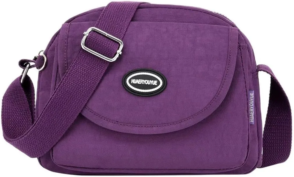 Shoulder Handbag Shopping Nylon Daily Women Bag Elegant Messenger Bags Mens Messenger Bags Leather (Purple, One Size)