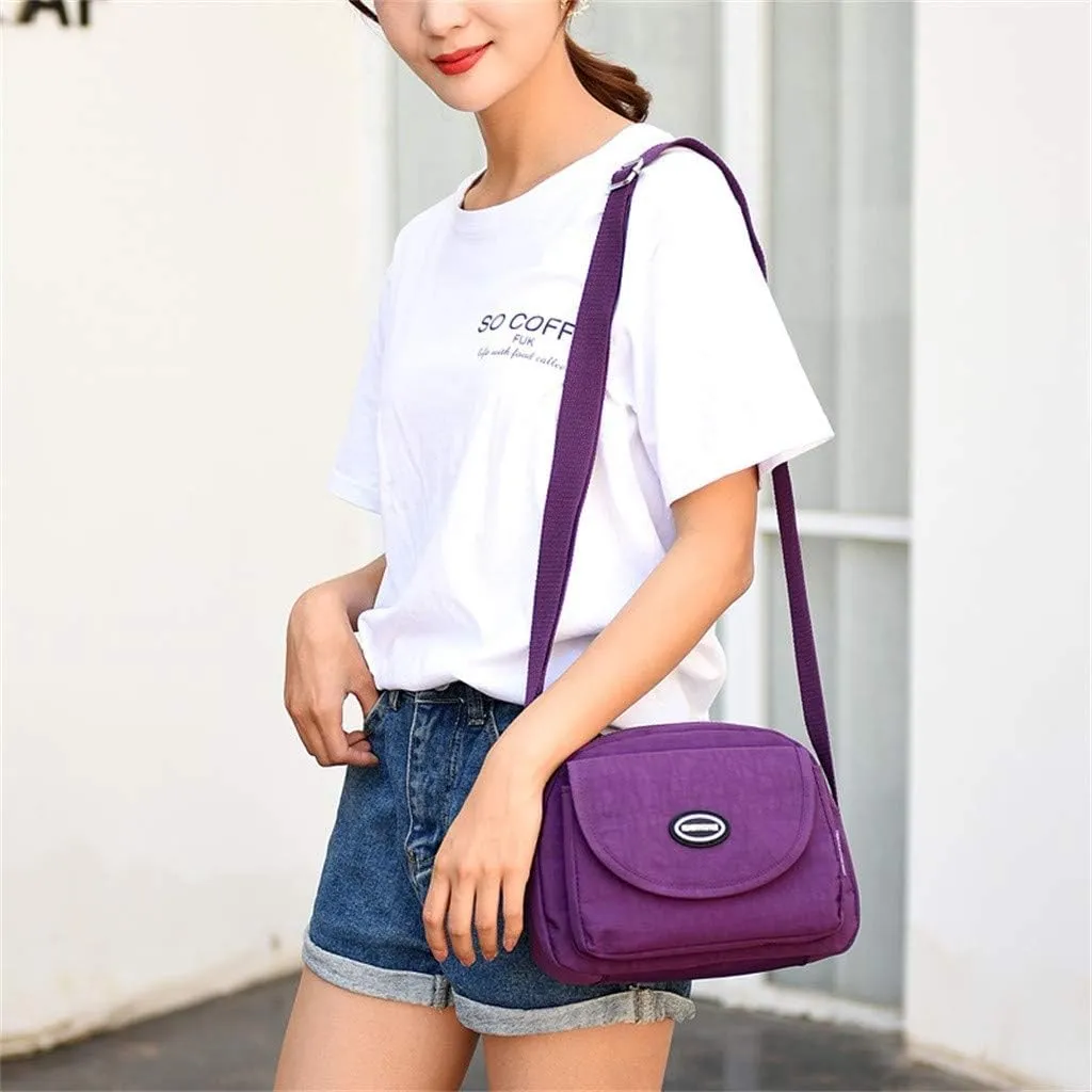 Shoulder Handbag Shopping Nylon Daily Women Bag Elegant Messenger Bags Mens Messenger Bags Leather (Purple, One Size)