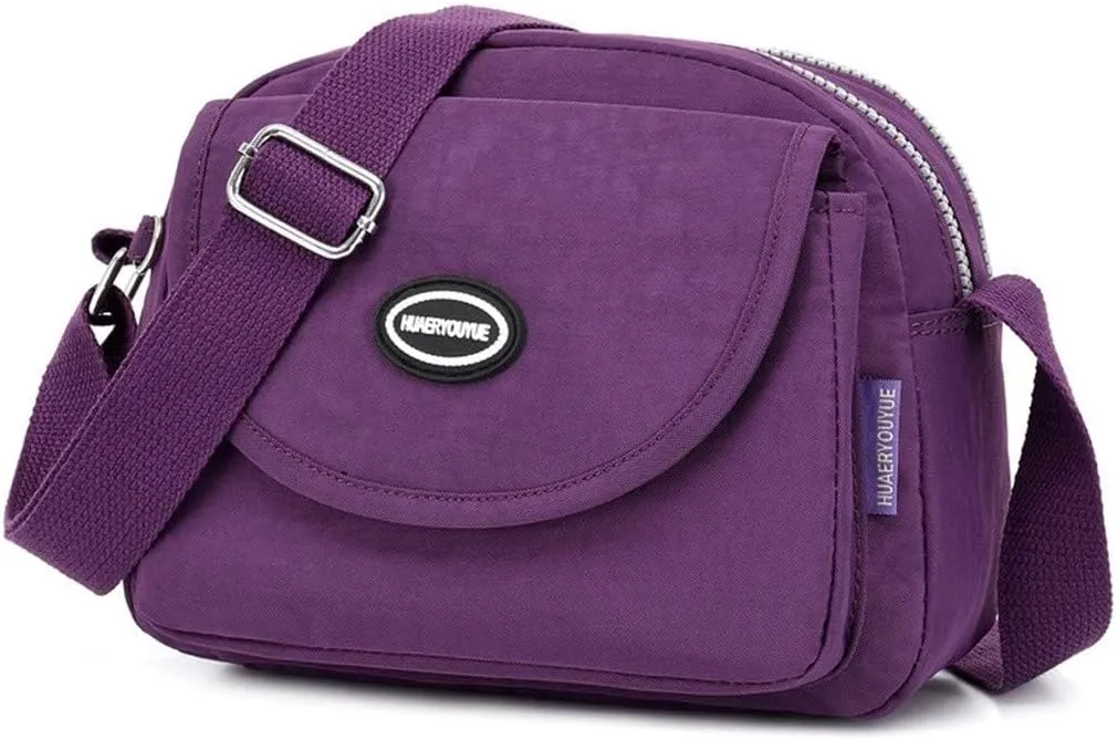 Shoulder Handbag Shopping Nylon Daily Women Bag Elegant Messenger Bags Mens Messenger Bags Leather (Purple, One Size)