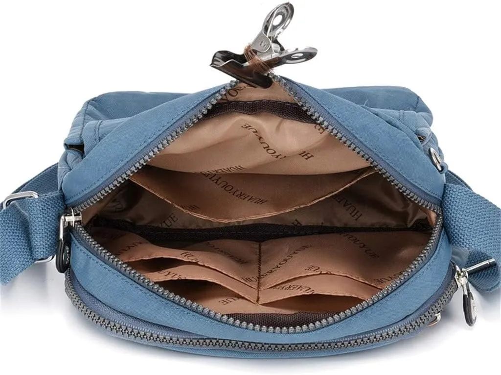 Shoulder Handbag Shopping Nylon Daily Women Bag Elegant Messenger Bags Mens Messenger Bags (Light blue, One Size)