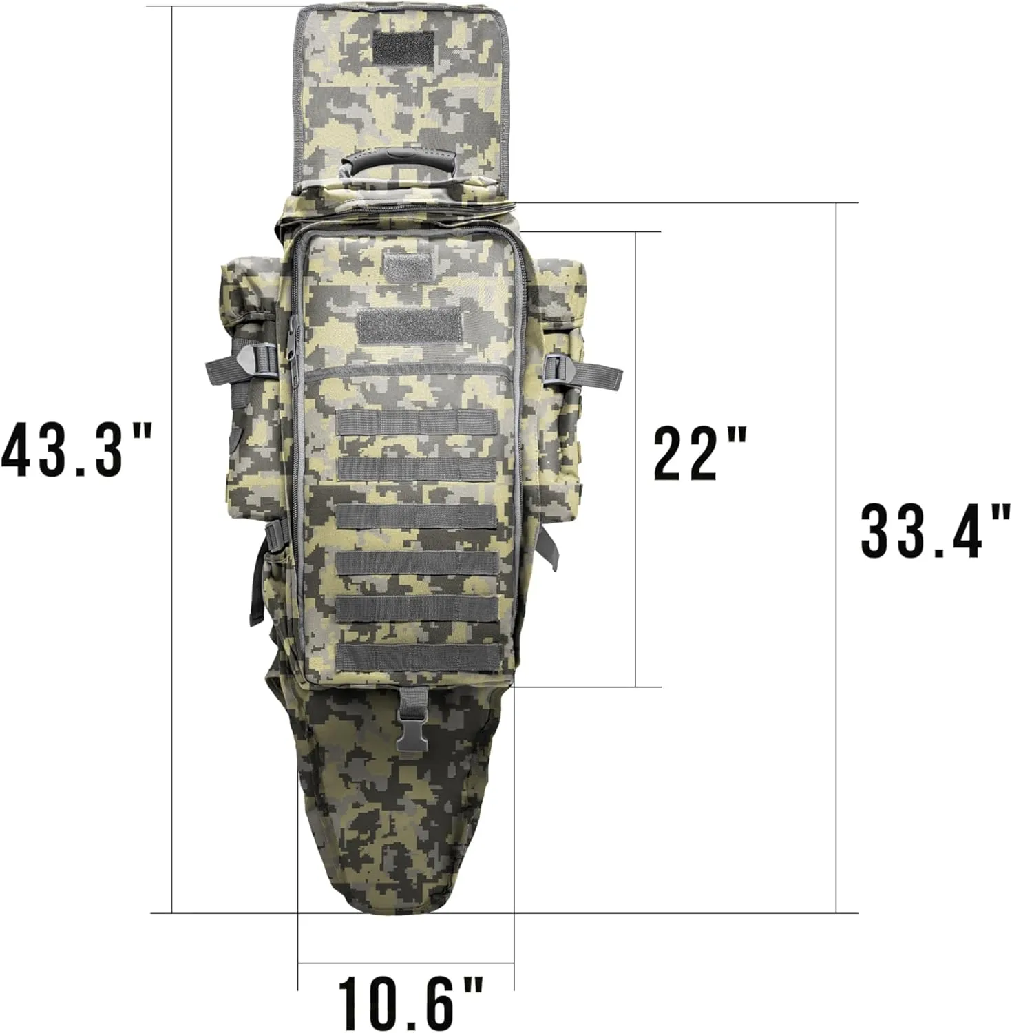 Silfrae Tactical Rifle Backpack Long Rifle Bag Molle Military Backpack for Trekking Hunting Camping