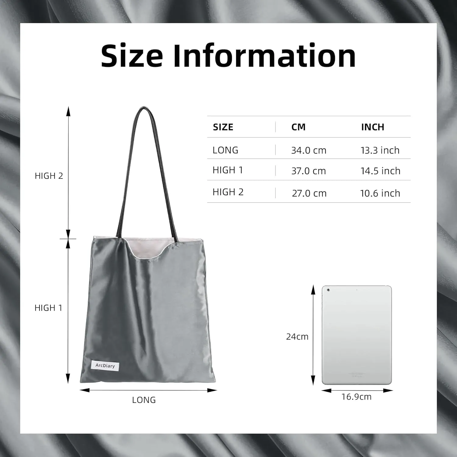 Silk Hobo Bags for Women,Casual Tote Bag,Large Capacity Shoulder Handbags with Inner Pockets