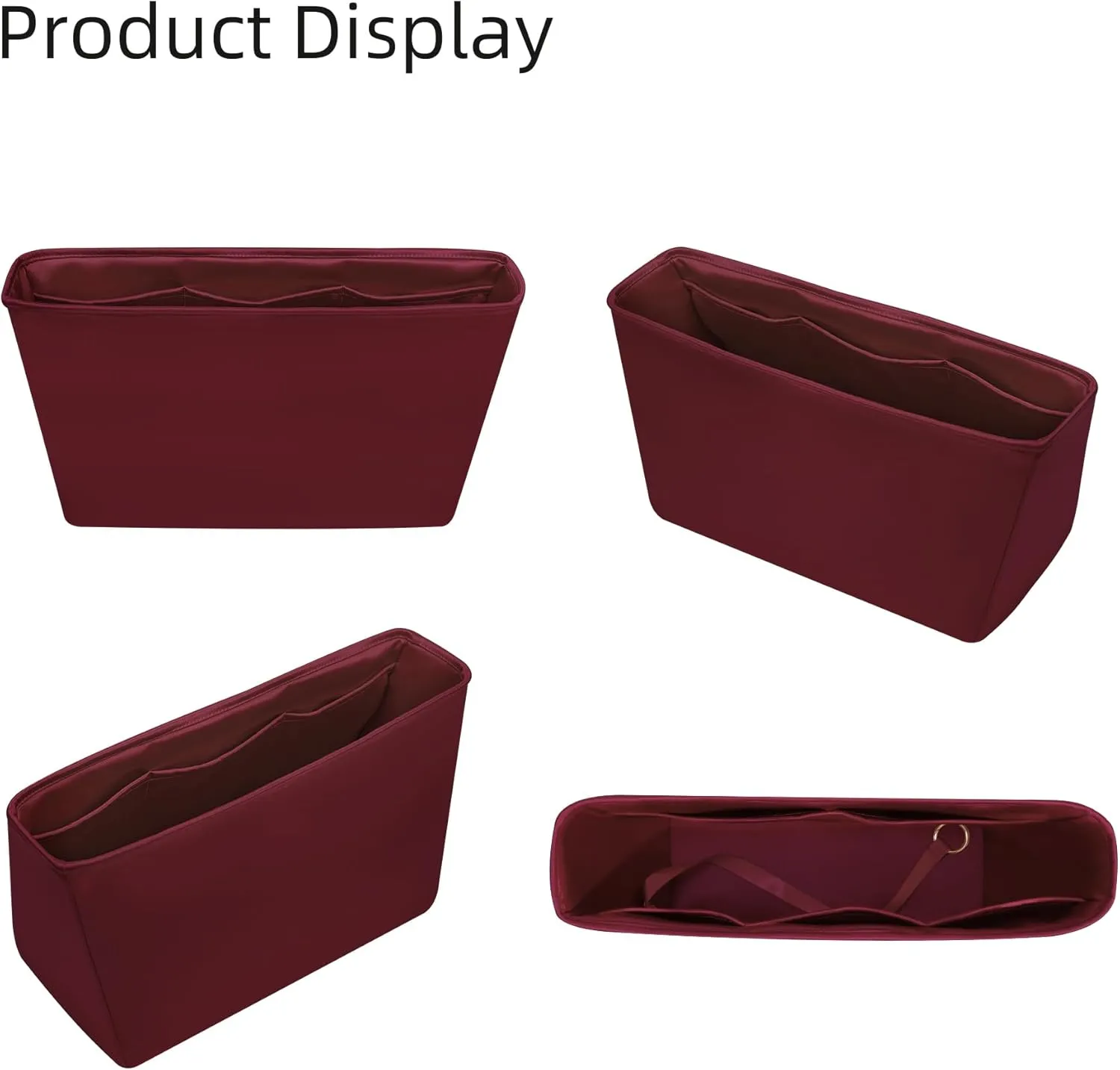 Silk Purse Organizer for Anjou Mini/PM/GM,Insert Bag in Bag,Luxury Handbag Tote Lining Bag Shapers(PM,Burgundy)