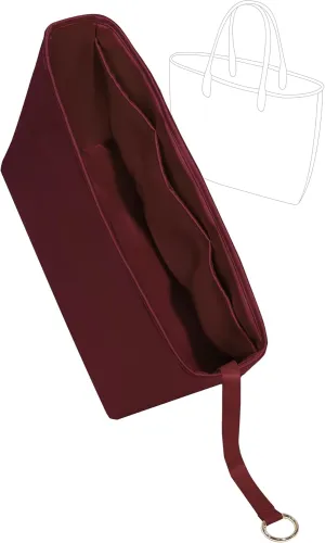 Silk Purse Organizer for Anjou Mini/PM/GM,Insert Bag in Bag,Luxury Handbag Tote Lining Bag Shapers(PM,Burgundy)