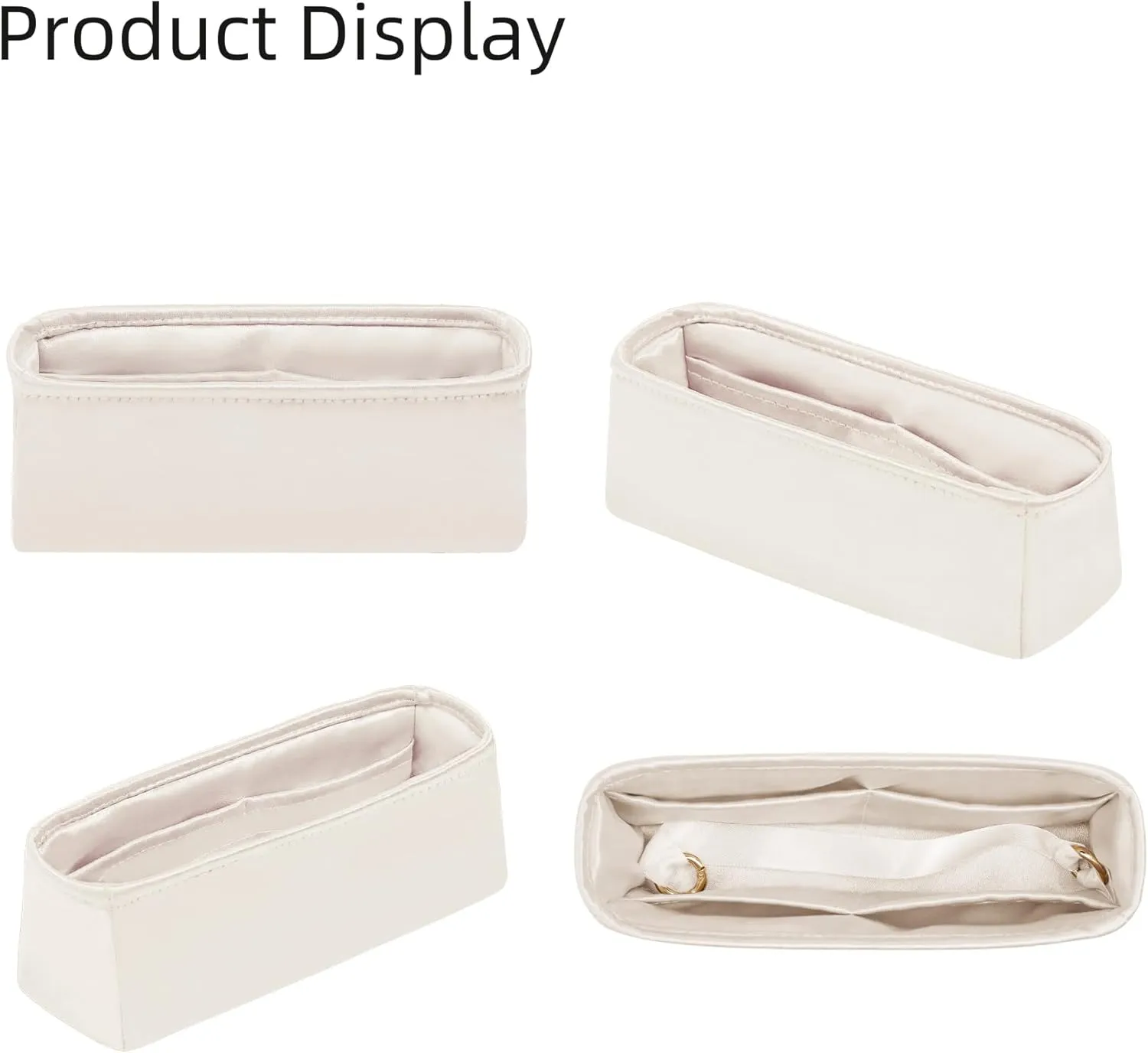 Silk Purse Organizer for Extra Pocket L19/L27,Insert Bag in Bag,Luxury Handbag Tote Lining Bag Shapers(L19,Craie)