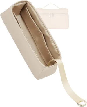 Silk Purse Organizer for Extra Pocket L19/L27,Insert in Bag,Luxury Handbag Tote Lining Bag Shapers(L19,Champagne)