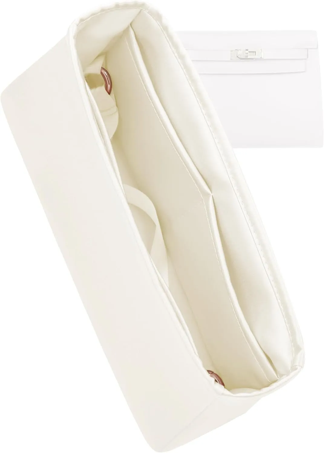 Silk Purse Organizer for Kelly Danse,Insert Bag in Bag,Luxury Handbag Tote Lining Bag Shapers(Danse22,Craie)