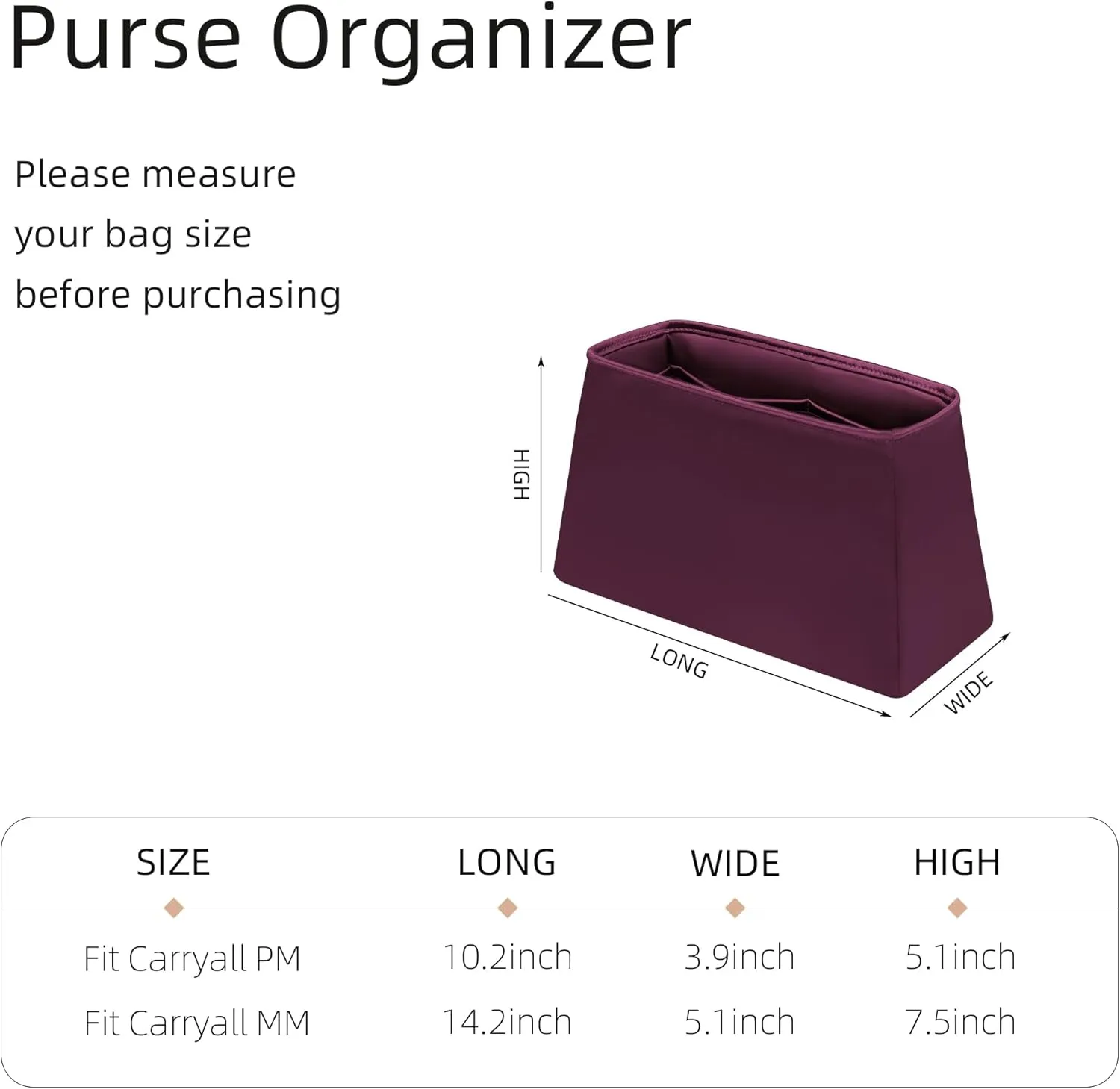 Silk Purse Organizer for LV Carryall - PM/MM Insert Bag in Bag, Luxury Handbag Tote Lining - Fuchsia