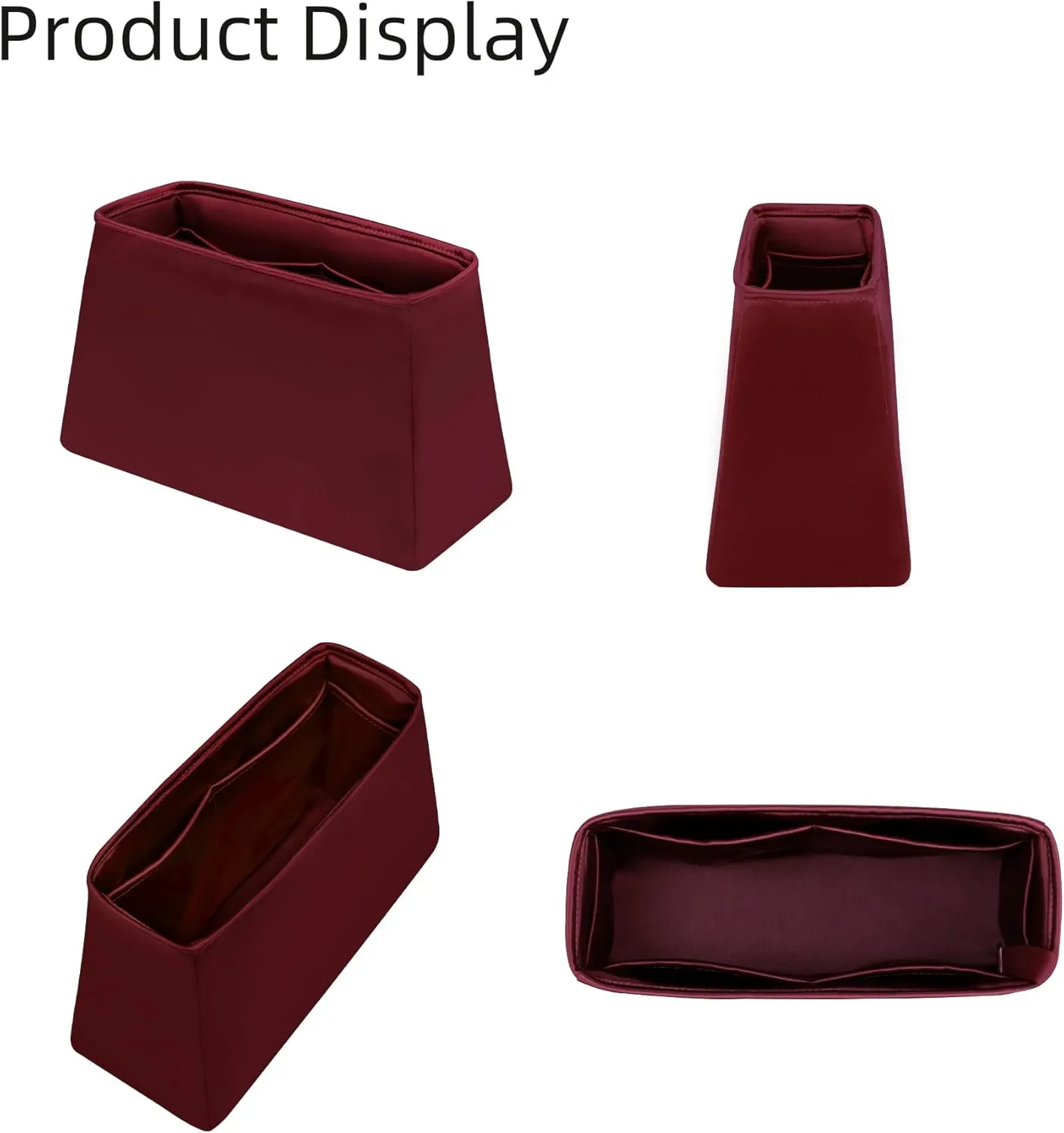 Silk Purse Organizer for LV Carryall PM/MM,Insert Bag in Bag,Luxury Handbag Tote Lining Bag Shapers(MM,Burgundy)