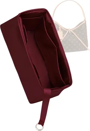 Silk Purse Organizer for LV Carryall PM/MM,Insert Bag in Bag,Luxury Handbag Tote Lining Bag Shapers(MM,Burgundy)