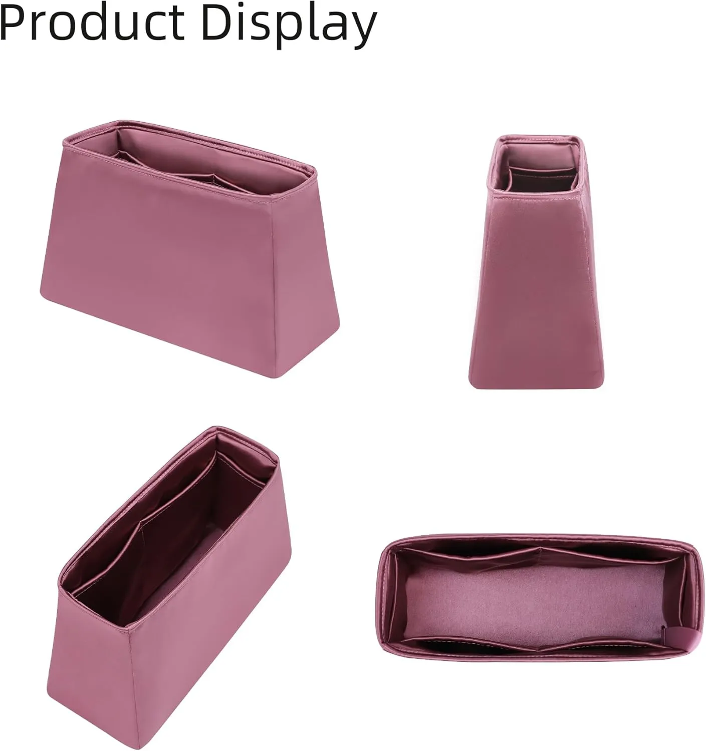 Silk Purse Organizer for LV Carryall PM/MM,Insert in Bag,Luxury Handbag Tote Lining Bag Shapers(MM,Cassis)