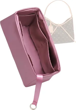 Silk Purse Organizer for LV Carryall PM/MM,Insert in Bag,Luxury Handbag Tote Lining Bag Shapers(MM,Cassis)