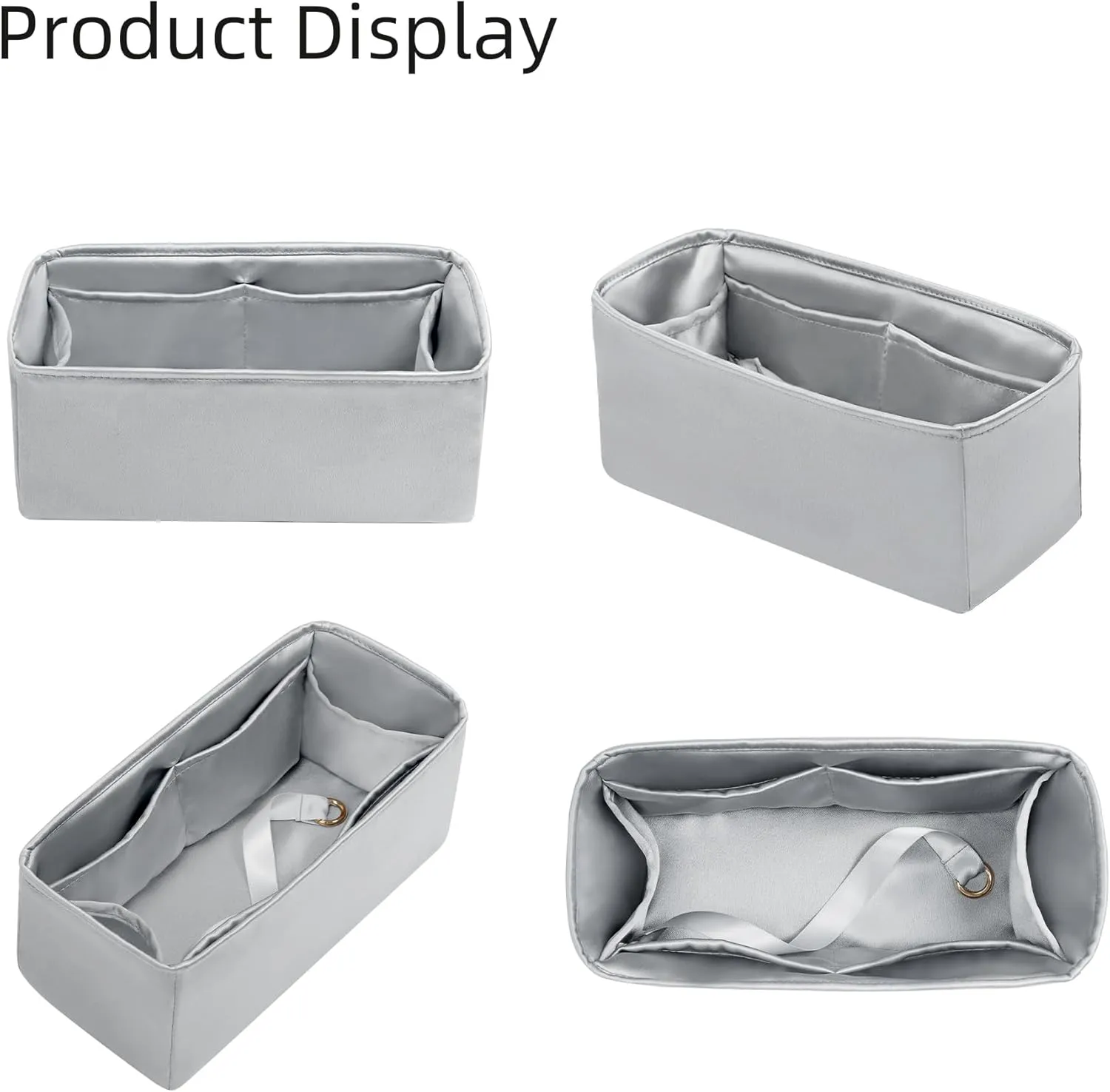 Silk Purse Organizer for Puzzle Mini/Small/Medium/Large,Insert Bag in Bag,Luxury Handbag Tote Lining Bag Shapers(Gris Meyer,Small)