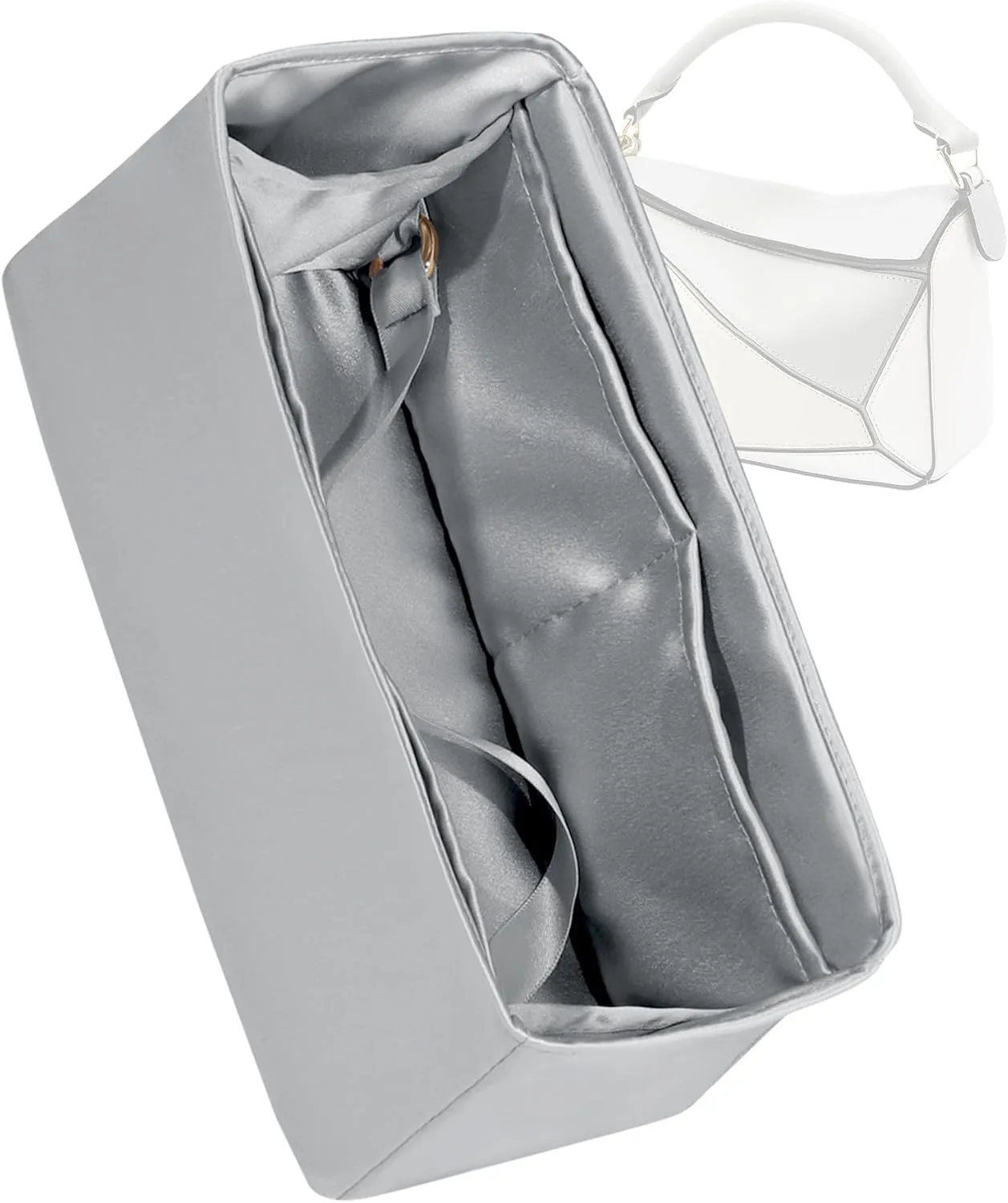 Silk Purse Organizer for Puzzle Mini/Small/Medium/Large,Insert Bag in Bag,Luxury Handbag Tote Lining Bag Shapers(Gris Meyer,Small)