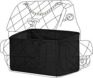 Silk Purse Organizer Insert fits Chanel Duma 23K/24B, Silky Smooth Bag Organizer, Large Capacity Inner Bag, Luxury Handbag Tote Shaper (Small, Black)