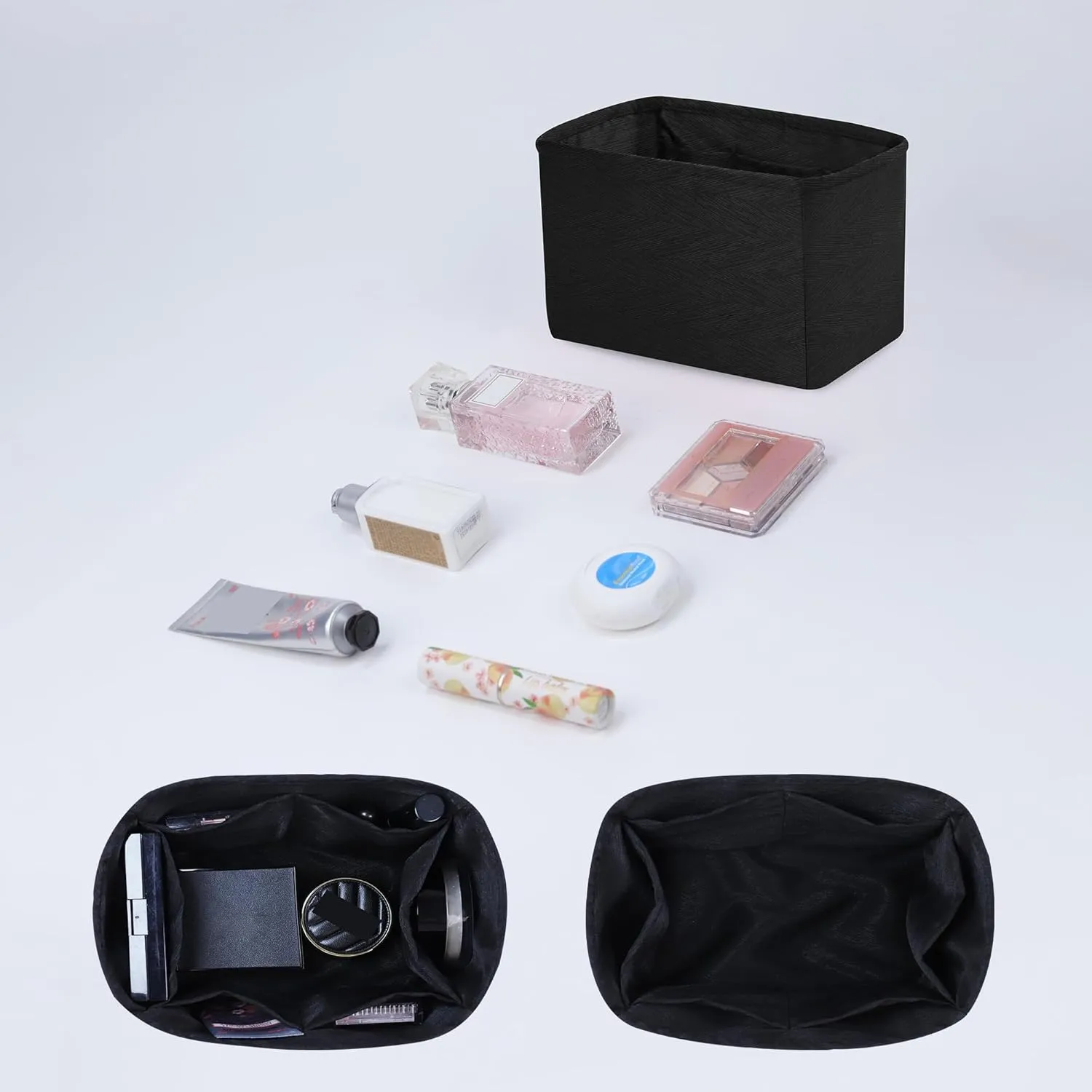 Silk Purse Organizer Insert fits Chanel Duma 23K/24B, Silky Smooth Bag Organizer, Large Capacity Inner Bag, Luxury Handbag Tote Shaper (Small, Black)