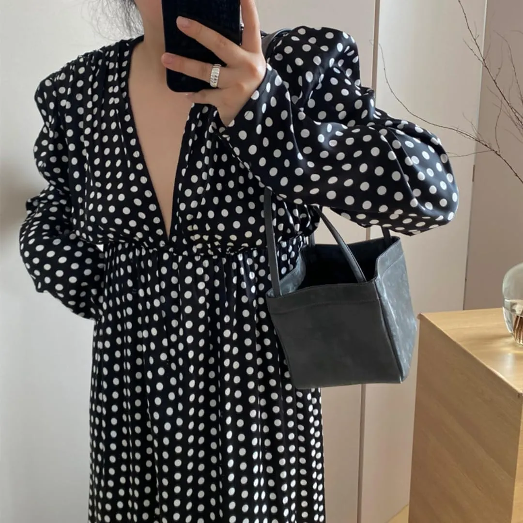 Silk Soft Bucket Bag Neo Chinese Style Handbag Crossbody Satchel Lady Daily Small Shoulder Bag for Women
