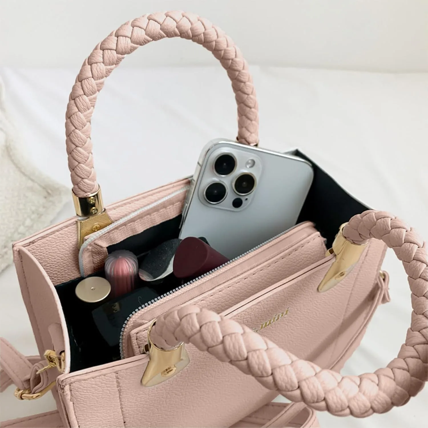 Simplicity Tote Bag for Women,Small Crossbody Bags for Women with Woven Handle Suitable For Party, Work, Leisure