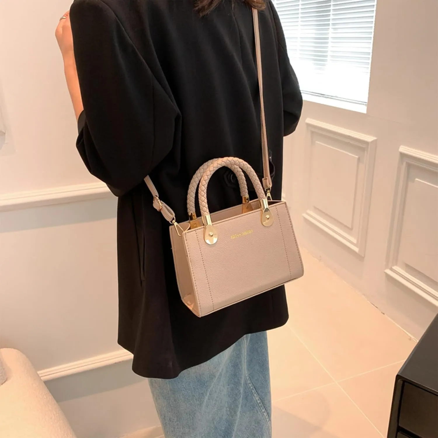 Simplicity Tote Bag for Women,Small Crossbody Bags for Women with Woven Handle Suitable For Party, Work, Leisure
