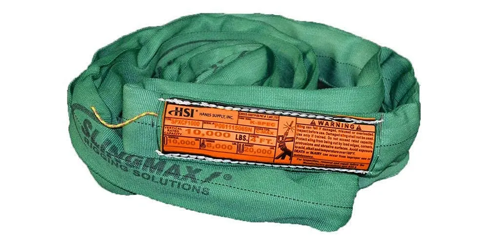 Single Path SlingMax Endless Round Sling | 25' Length | 85,000 lb. Vertical Capacity | CoverMax Double Layer Nylon Cover | K-Spec Yarn Core | Hanes Supply (HSI) SPXCF-8500