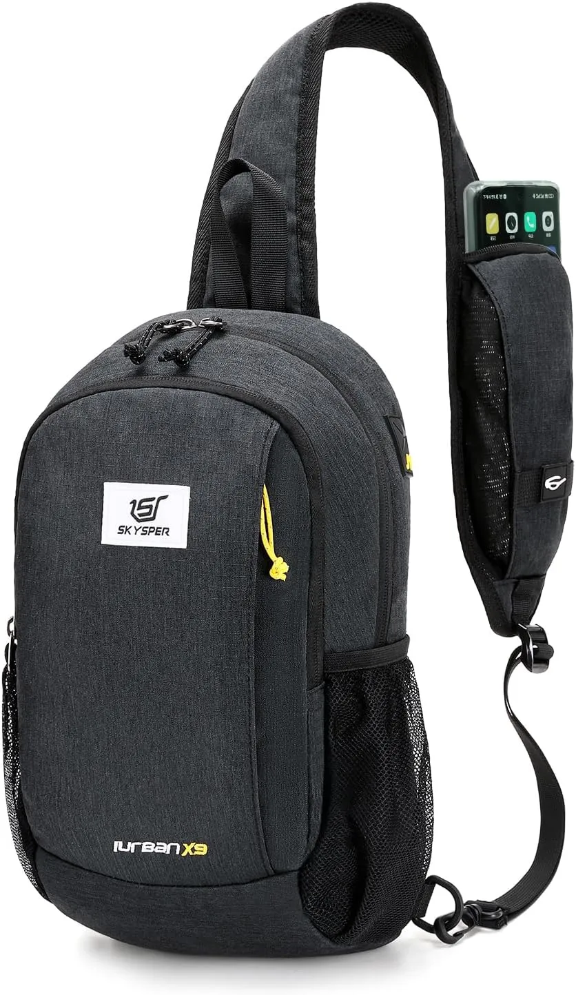 SKYSPER Sling Backpack with RFID Pocket Lightweight Crossbody Bag for Hiking Travel Shoulder Chest Bag for Men Women