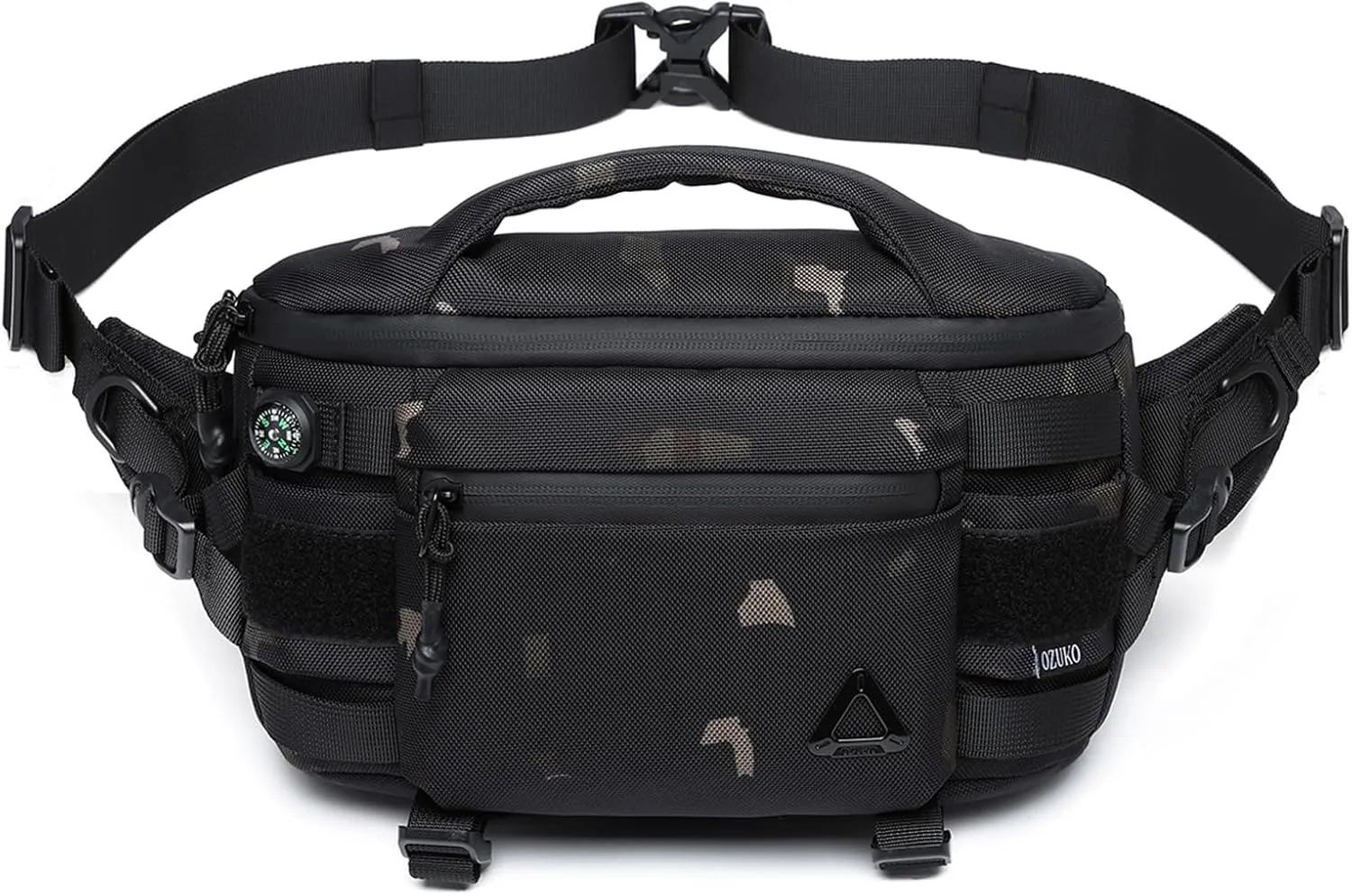 Sling Backpack Crossbody Sling Bag Chest Bag Daypack Fanny Pack For Men Women Waterproof Casual Pack Sling Bag for Tactical Outdoors Hiking Traveling Running Sport Work (Black-Camo)