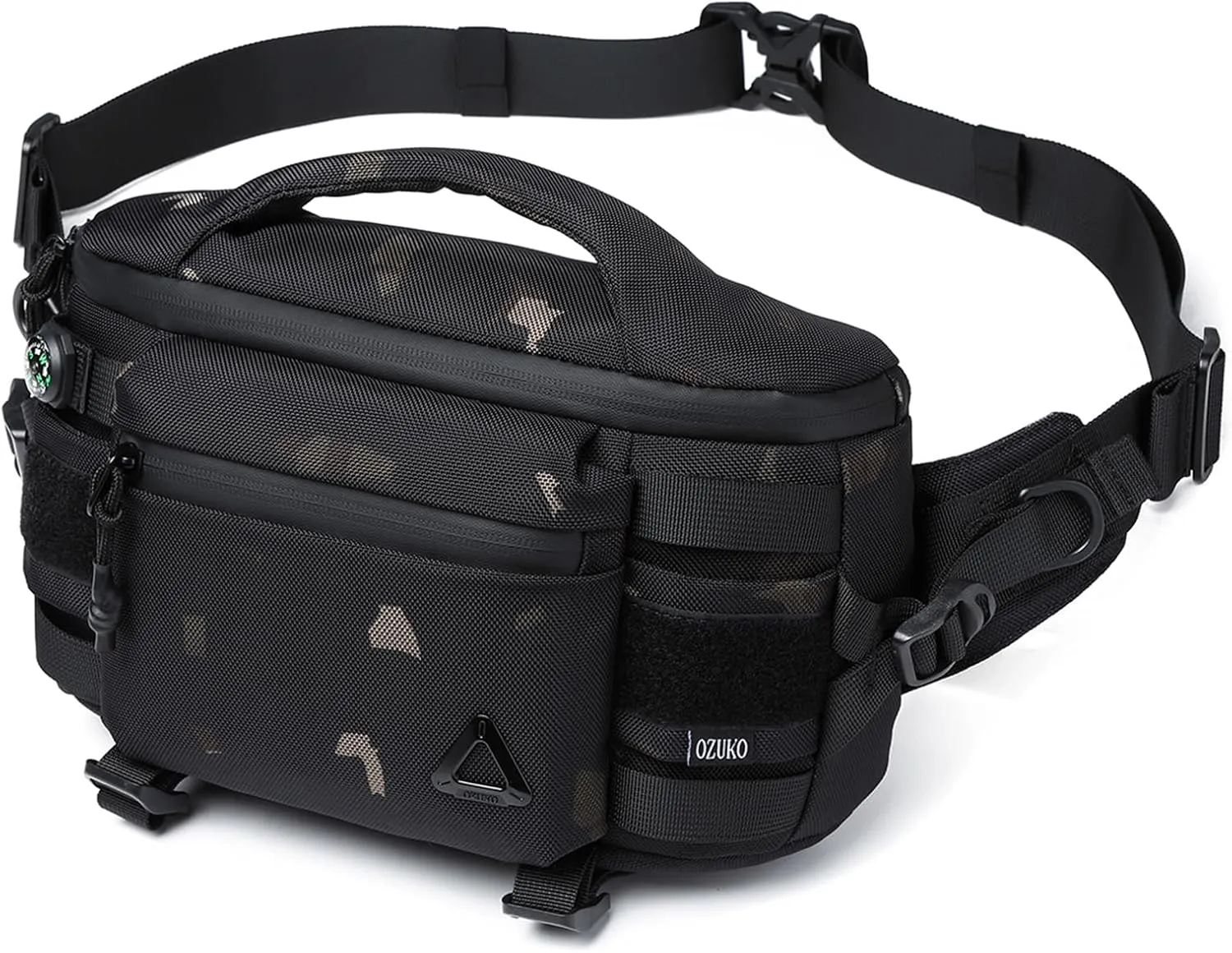 Sling Backpack Crossbody Sling Bag Chest Bag Daypack Fanny Pack For Men Women Waterproof Casual Pack Sling Bag for Tactical Outdoors Hiking Traveling Running Sport Work (Black-Camo)