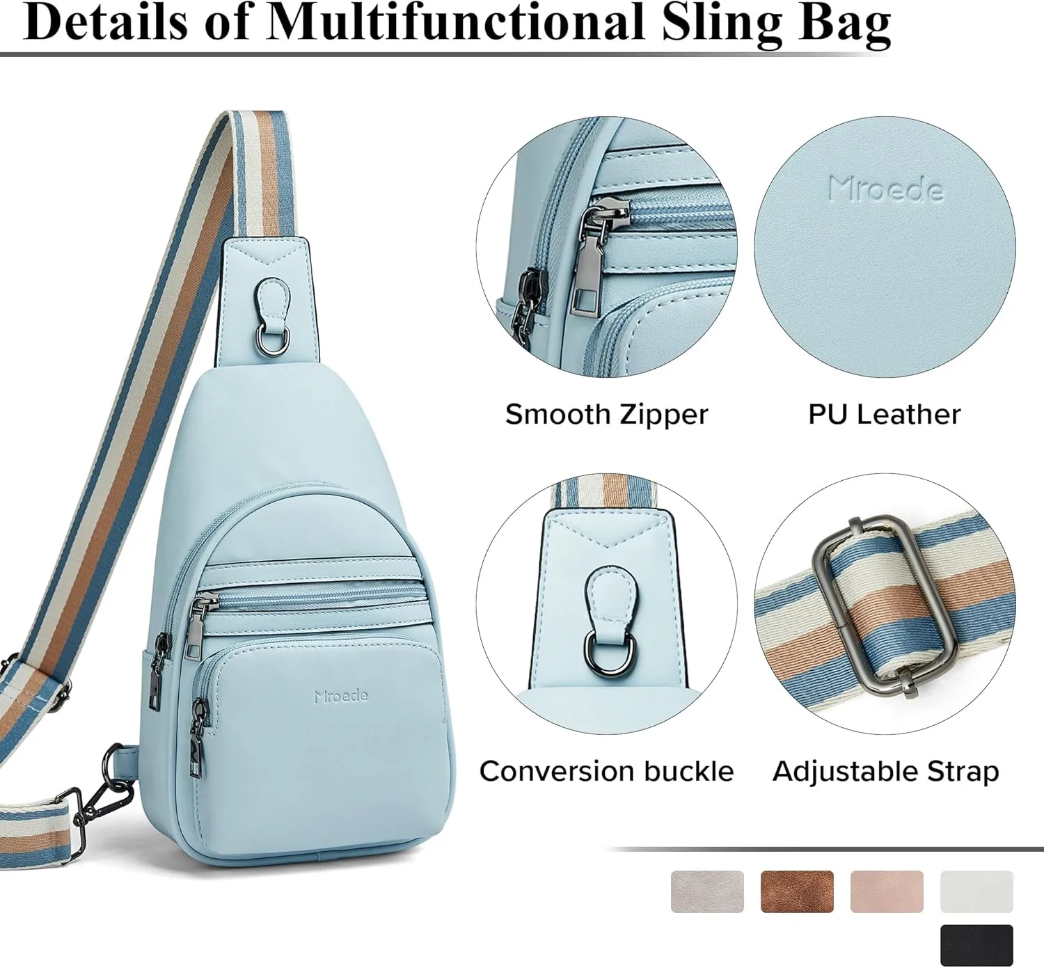 Sling Bag Crossbody Bags for Women Fanny Packs Purse Backpack Casual Daypacks for Travel Work Shopping