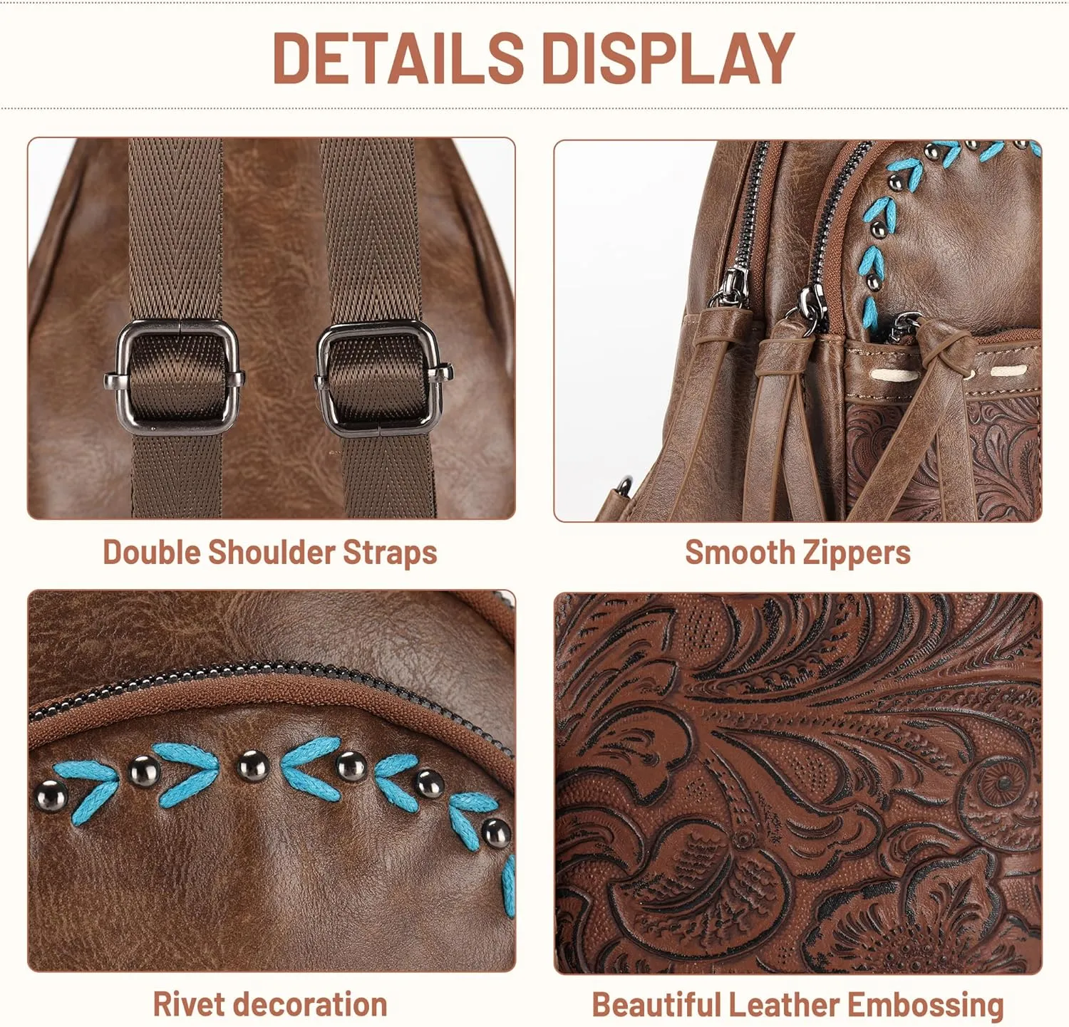 Sling Bag Crossbody Bags for Women Trendy Leather Fanny Packs Chest Bag Sling Crossbody Backpack for Travel (Coffee Color)