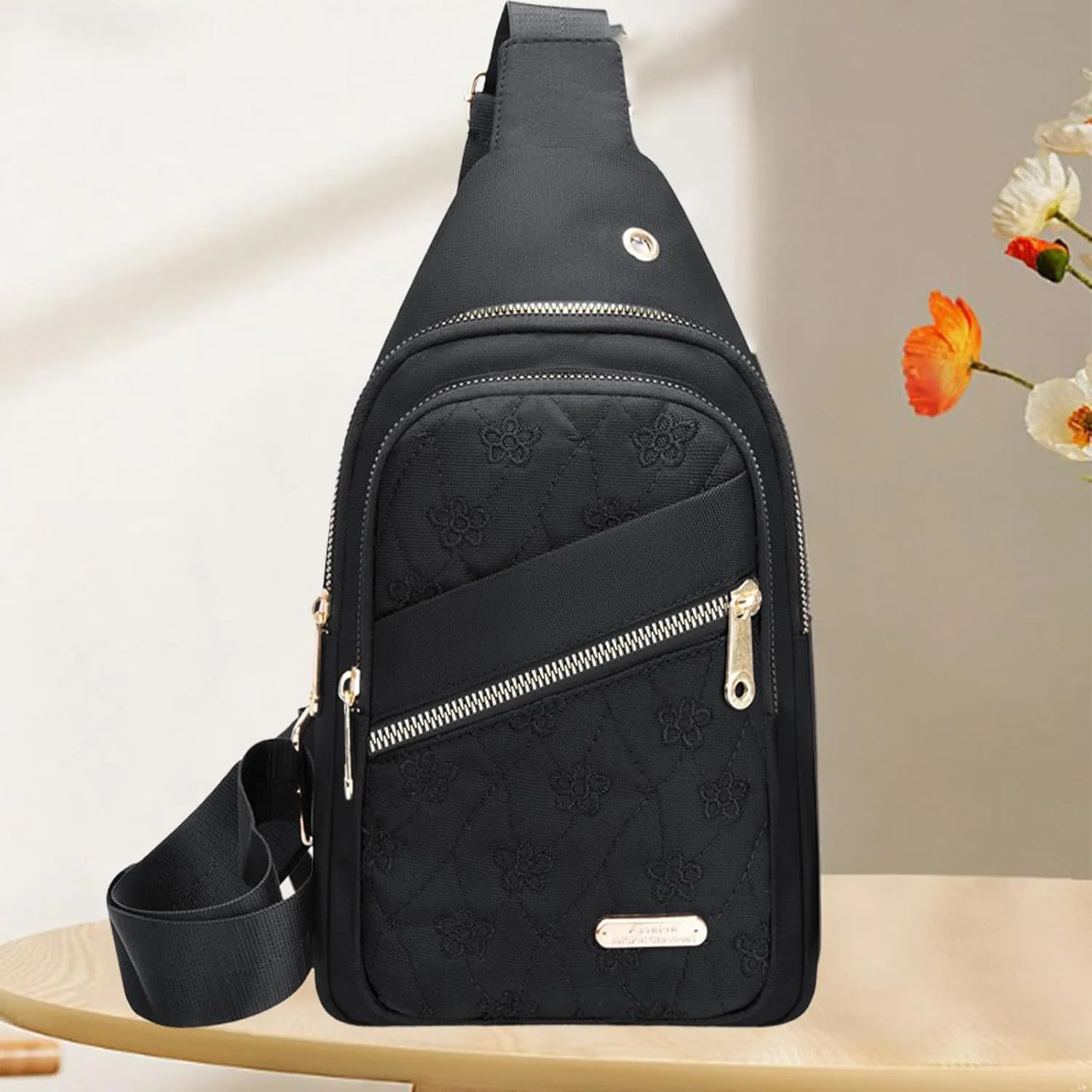 Sling Bag Crossbody Sling Backpack Chest Bag Shoulder Backpack Multipurpose Crossbody Shoulder Bag for Man, Women (Black)