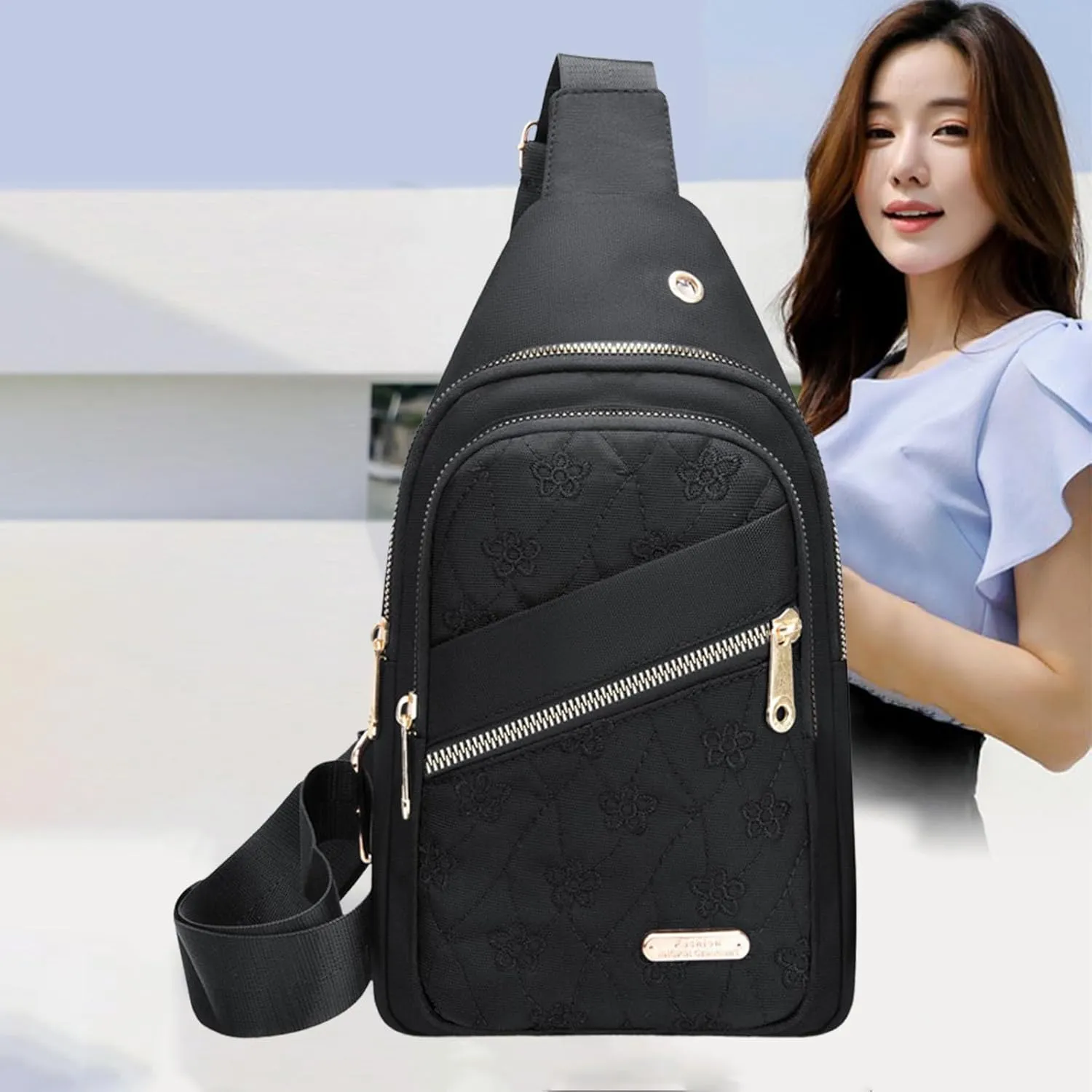 Sling Bag Crossbody Sling Backpack Chest Bag Shoulder Backpack Multipurpose Crossbody Shoulder Bag for Man, Women (Black)