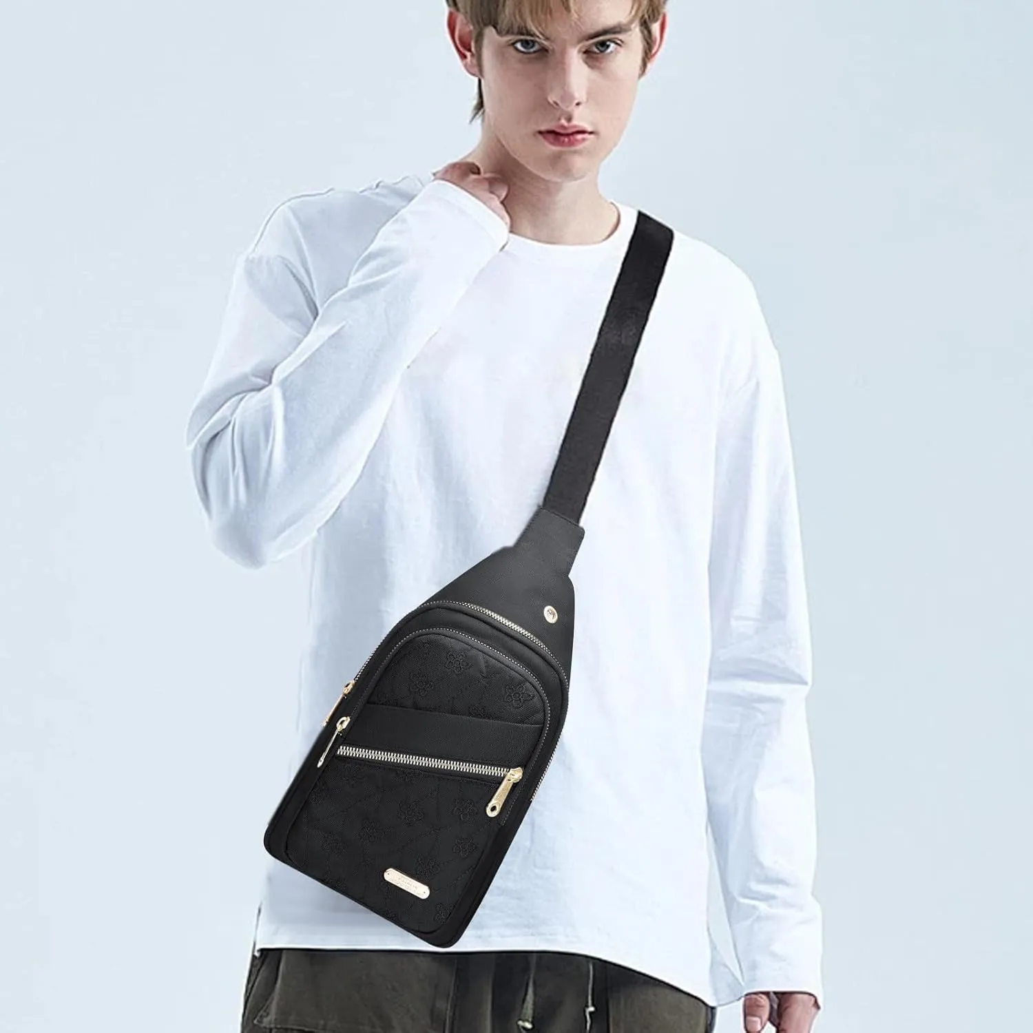 Sling Bag Crossbody Sling Backpack Chest Bag Shoulder Backpack Multipurpose Crossbody Shoulder Bag for Man, Women (Black)