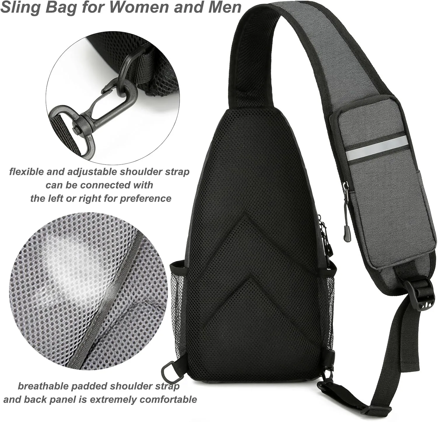 Sling Bag for Men Crossbody Chest Bag Sling Backpack Travel Hiking Daypack Sports Bag