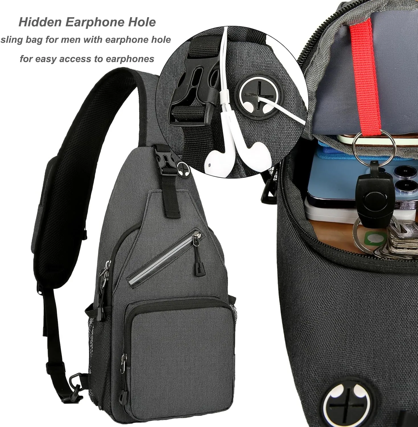 Sling Bag for Men Crossbody Chest Bag Sling Backpack Travel Hiking Daypack Sports Bag