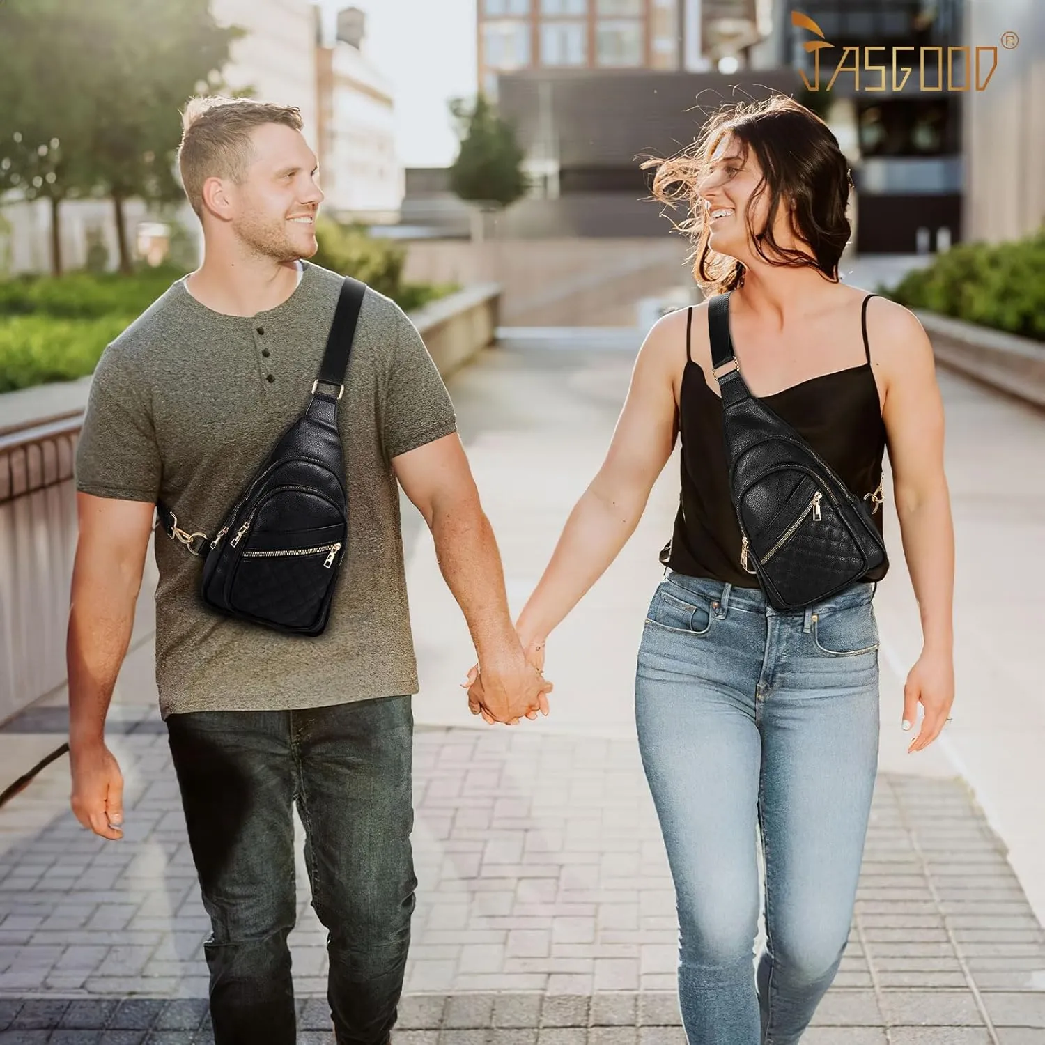 Sling Bag for Women Crossbody Leather Fanny Packs Chest Bag Fashion Sling Backpack Travel JASGOOD