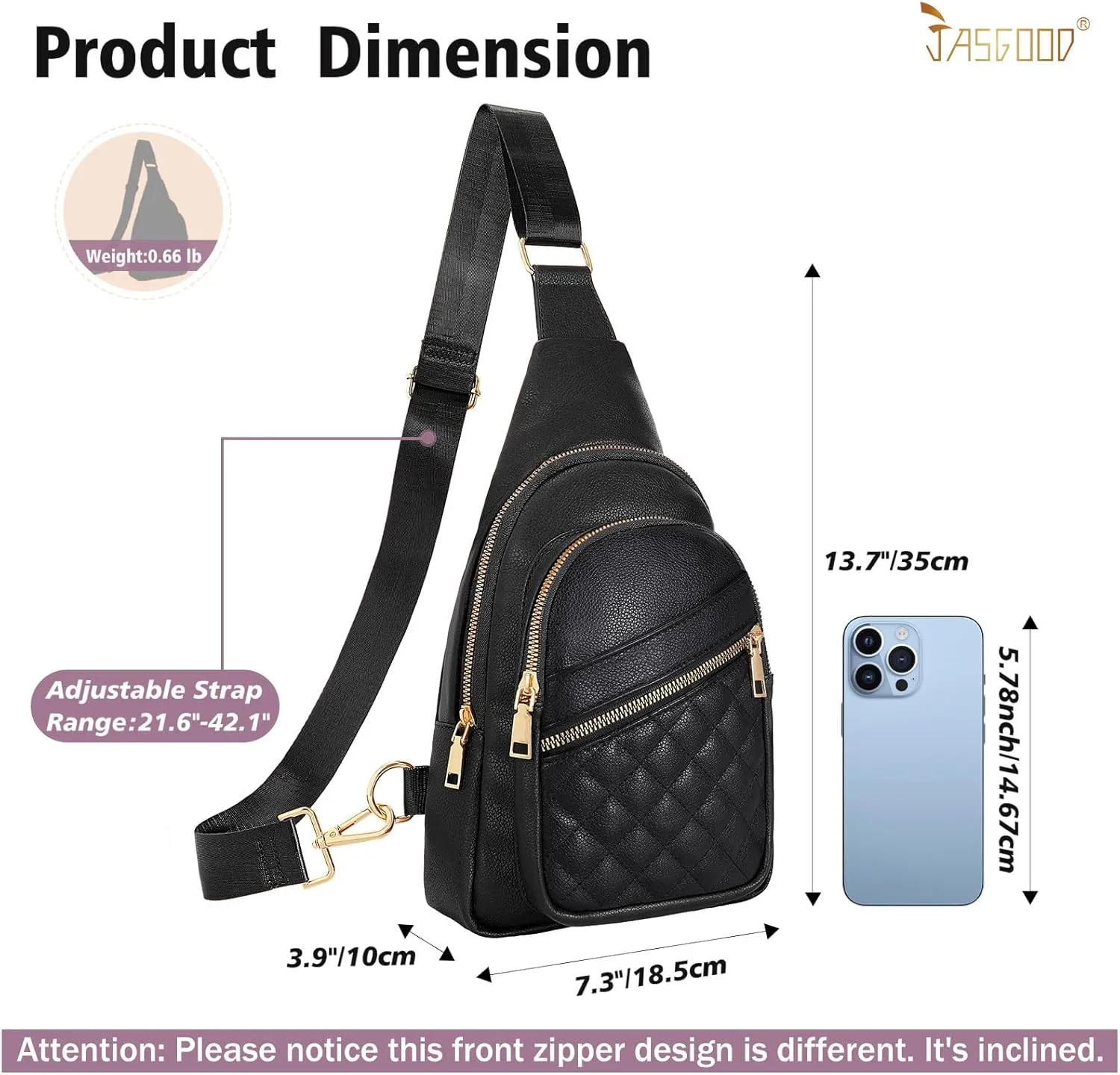 Sling Bag for Women Crossbody Leather Fanny Packs Chest Bag Fashion Sling Backpack Travel JASGOOD