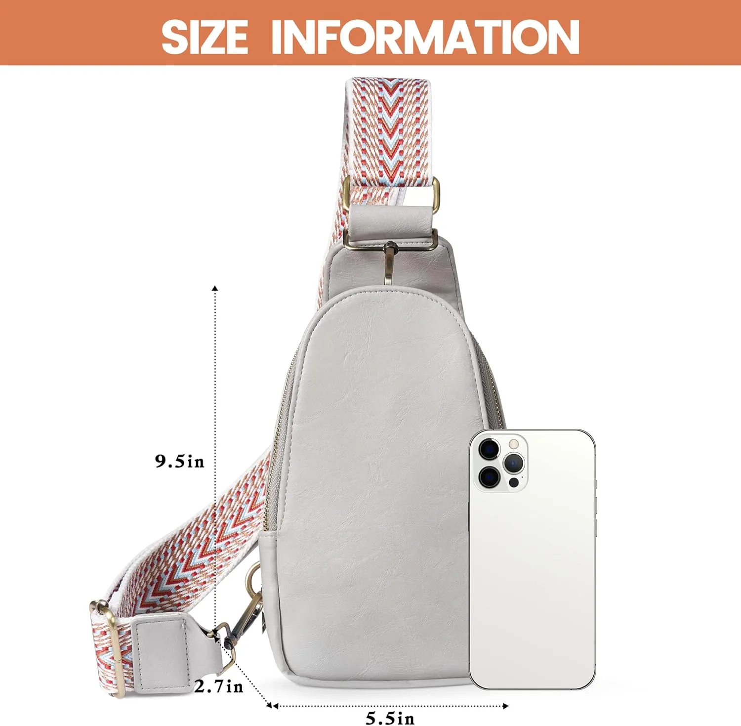 Sling Bag for Women PU Leather Sling Bag Small Crossbody Sling Backpack Multipurpose Chest Bag for Women Cycling