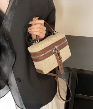Slouchy Canvas Box Shoulder Bag Women Trendy Underarm Hobo Bags Cute Crossbody Purse Top-Handle Travel Tote Handbag 2025